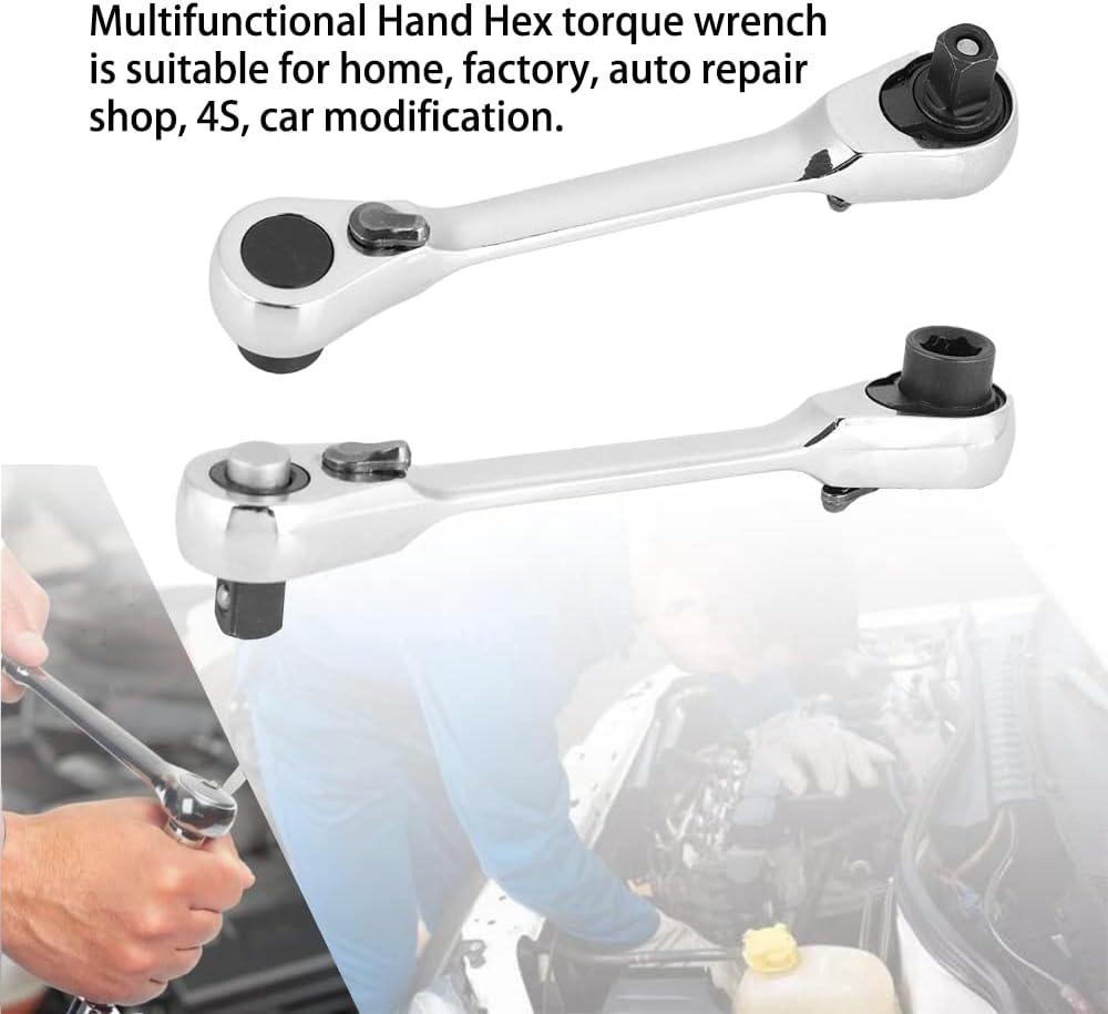 Mini Ratchet Wrench Double Ended Quick Socket Screwdriver Hex Torque Tool Hand