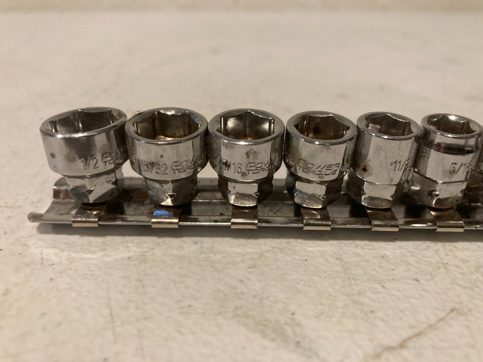 Power Torque 9 Piece 1/4 Inch Drive Standard 6 Point SAE Socket Set