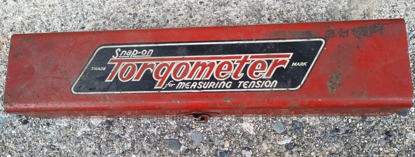 VINTAGE 1940’s ? Snap-on Torqometer Torque Wrench Inch Pounds Metal Steel Case