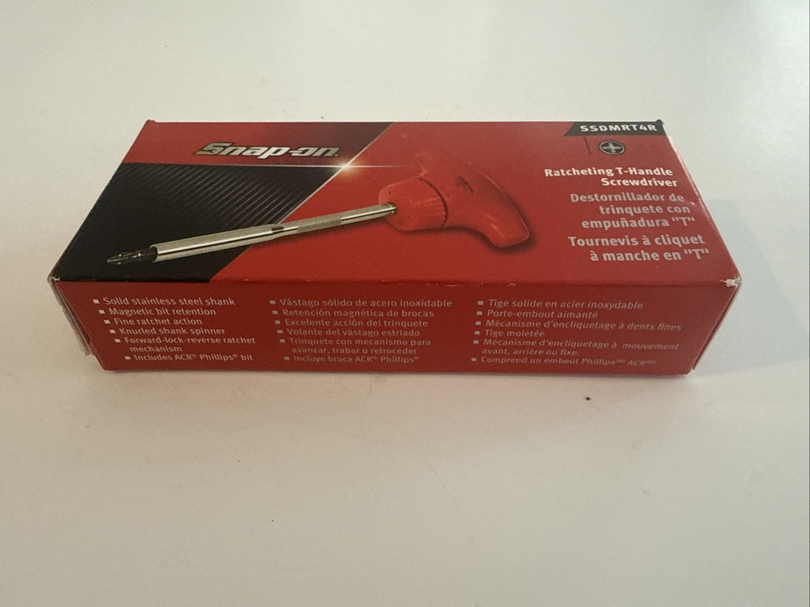 *NEW* Snap-on T-HANDLE Ratcheting Screwdriver, 4″ STUBBY ~ SSDMRT4R