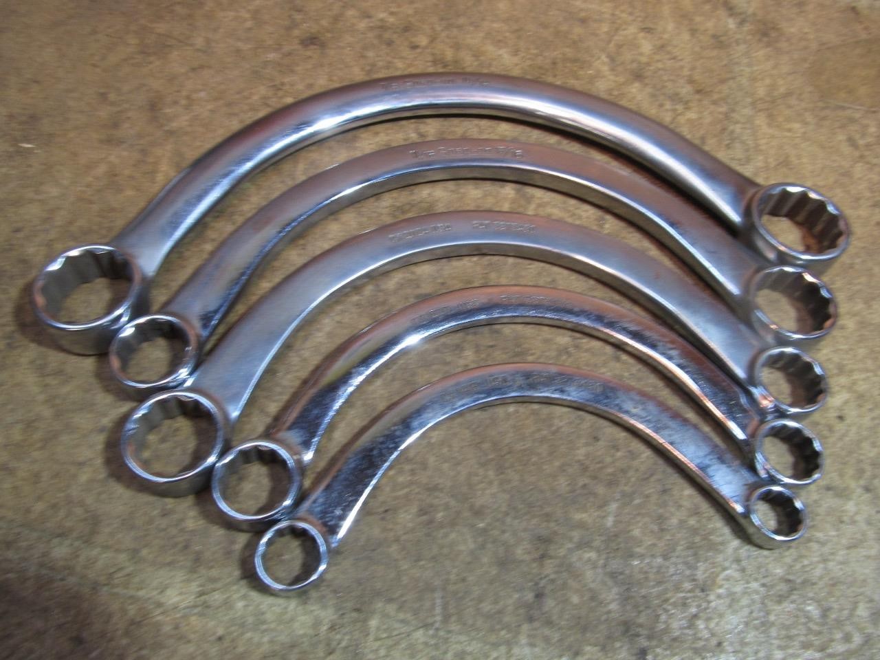 Snap On SAE Half Moon Wrench Set 5 Piece 7/16 1/2 9/16 5/8 11/16 3/4 13/16 7/8 1