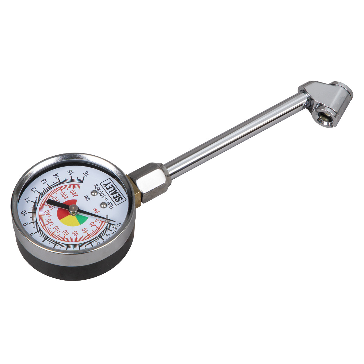 Sealey TSTPG34 Twin Connector Tyre Pressure Gauge 0-220psi