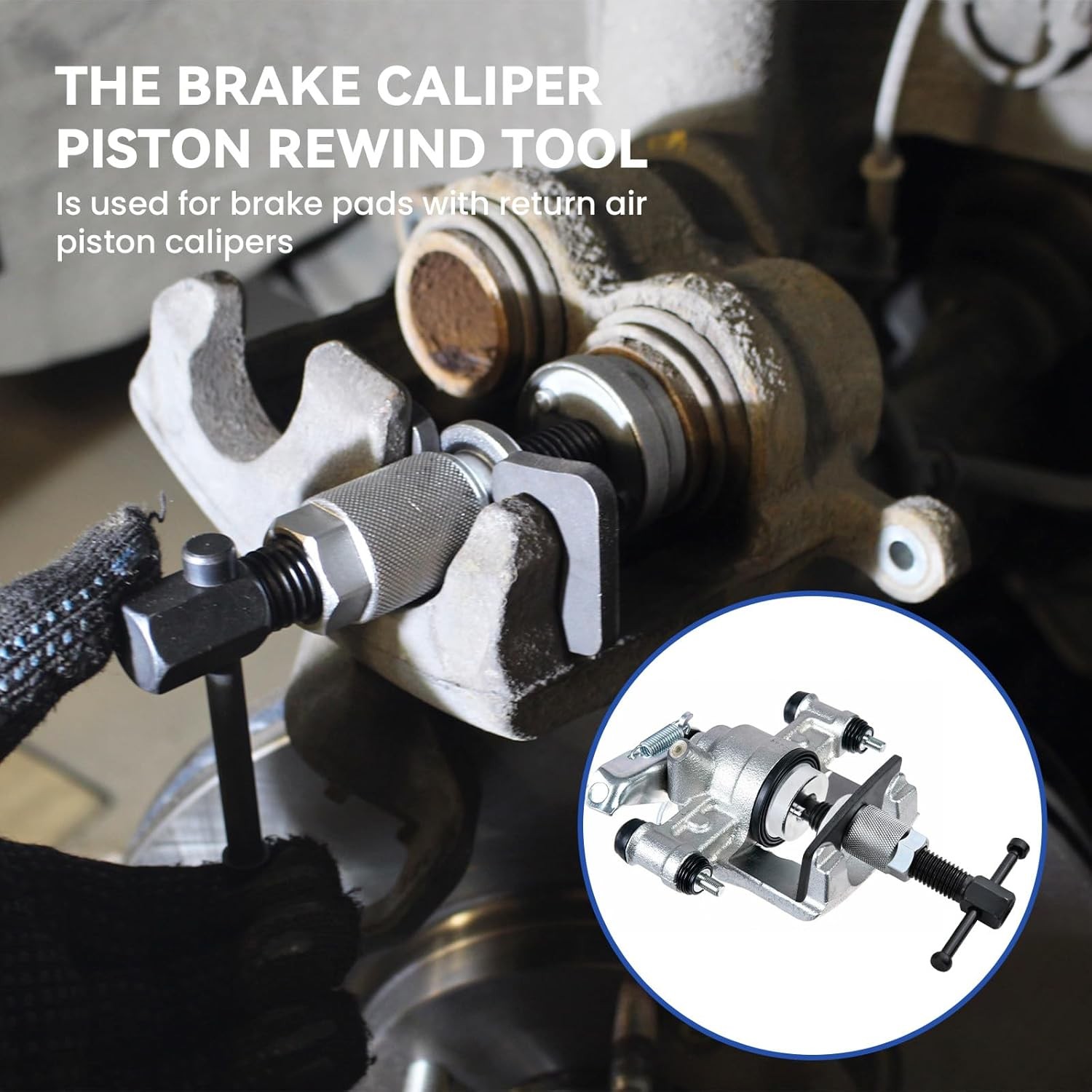 Car Brake Piston Wind Back Tool, Disc Brake Caliper Piston Rewind Tool, Auto Rea