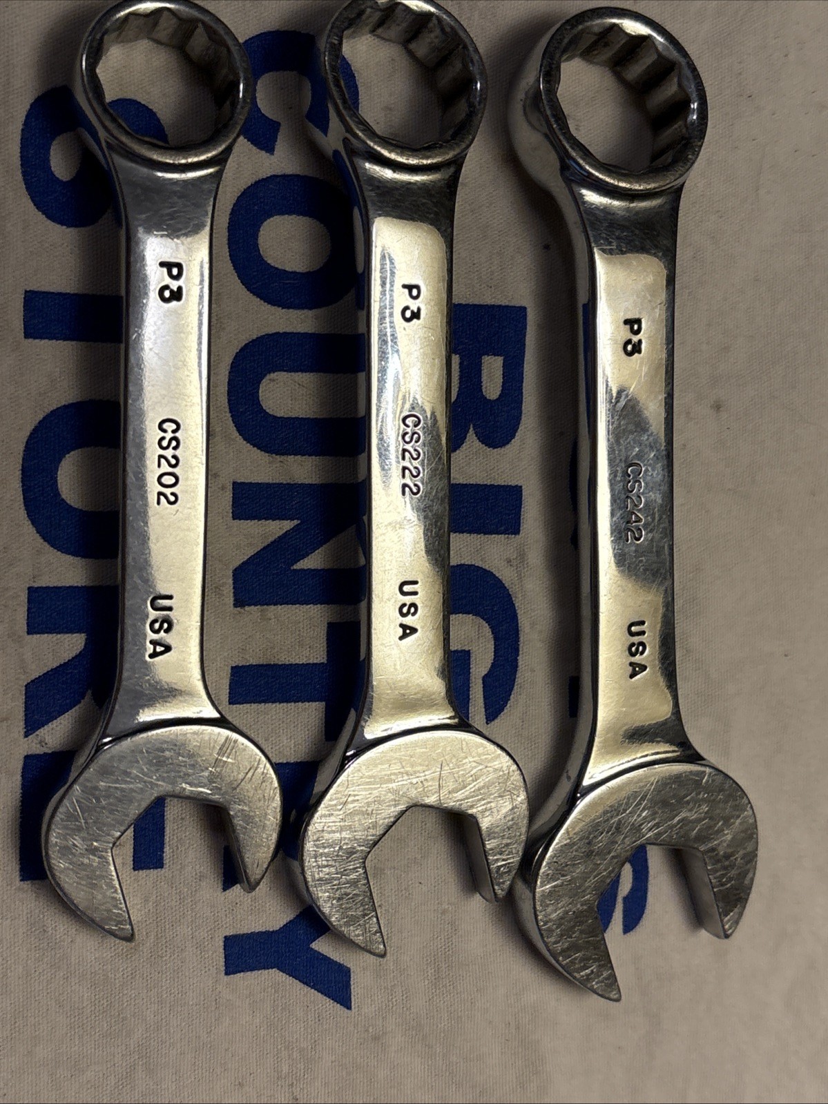 Mac Tools 12pt SAE Stubby Chrome Combination Wrench Set CS220, CS222, CS242