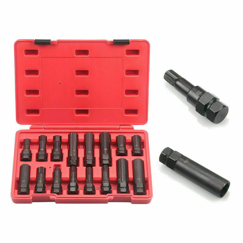 16 SAE Metric Piece Locking Lug Master Key Set, Wheel Lock Removal Kit VCT