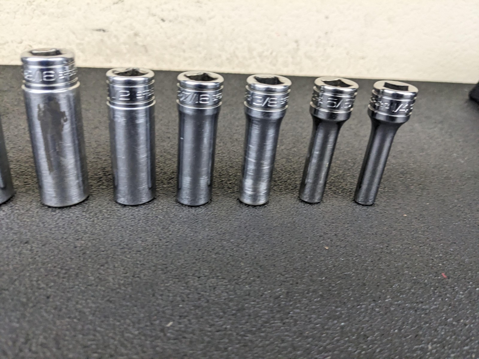 #bo727 Snap-on 211SFSY 1/4″ 7/8″ SAE 11-Piece 3/8″ Drive 6-Point Deep Socket Set