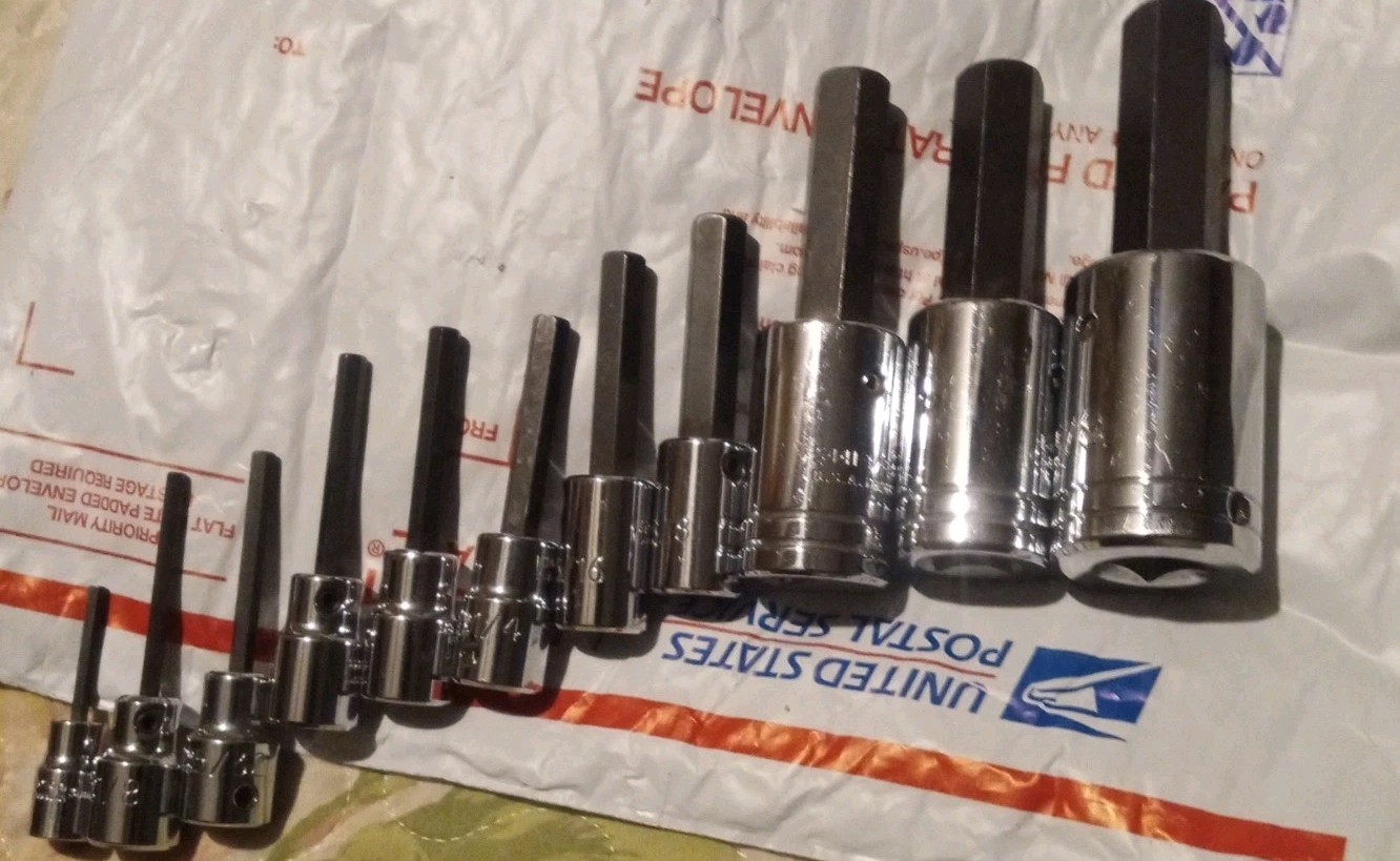 Proto professional hex socket set of 10.1/4,3/8 and 1/2″ Drive