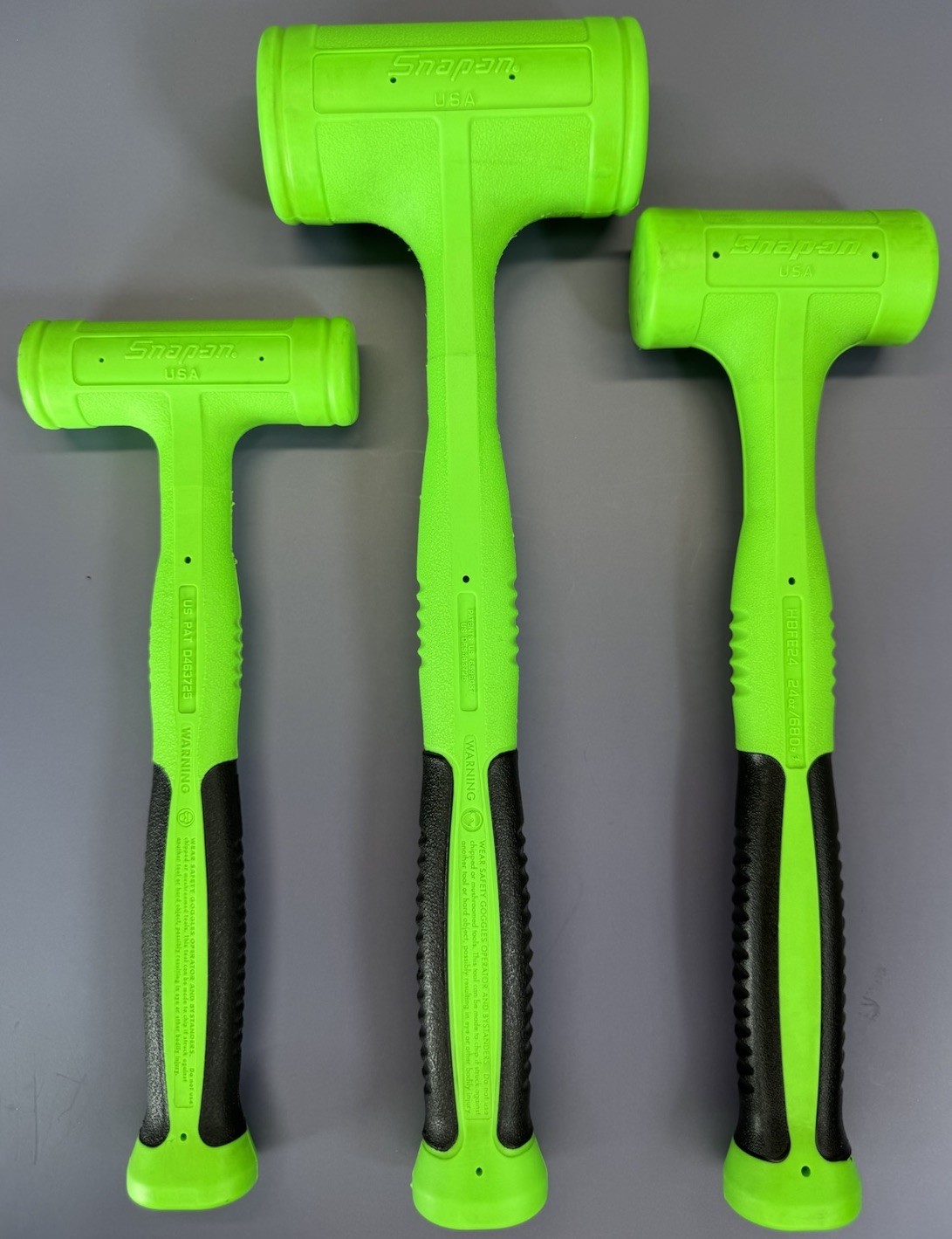 Snap-on HBFE6FG 16 20 24 32 48 56 oz 6-pc Green Dead Blow Hammer Foam Set