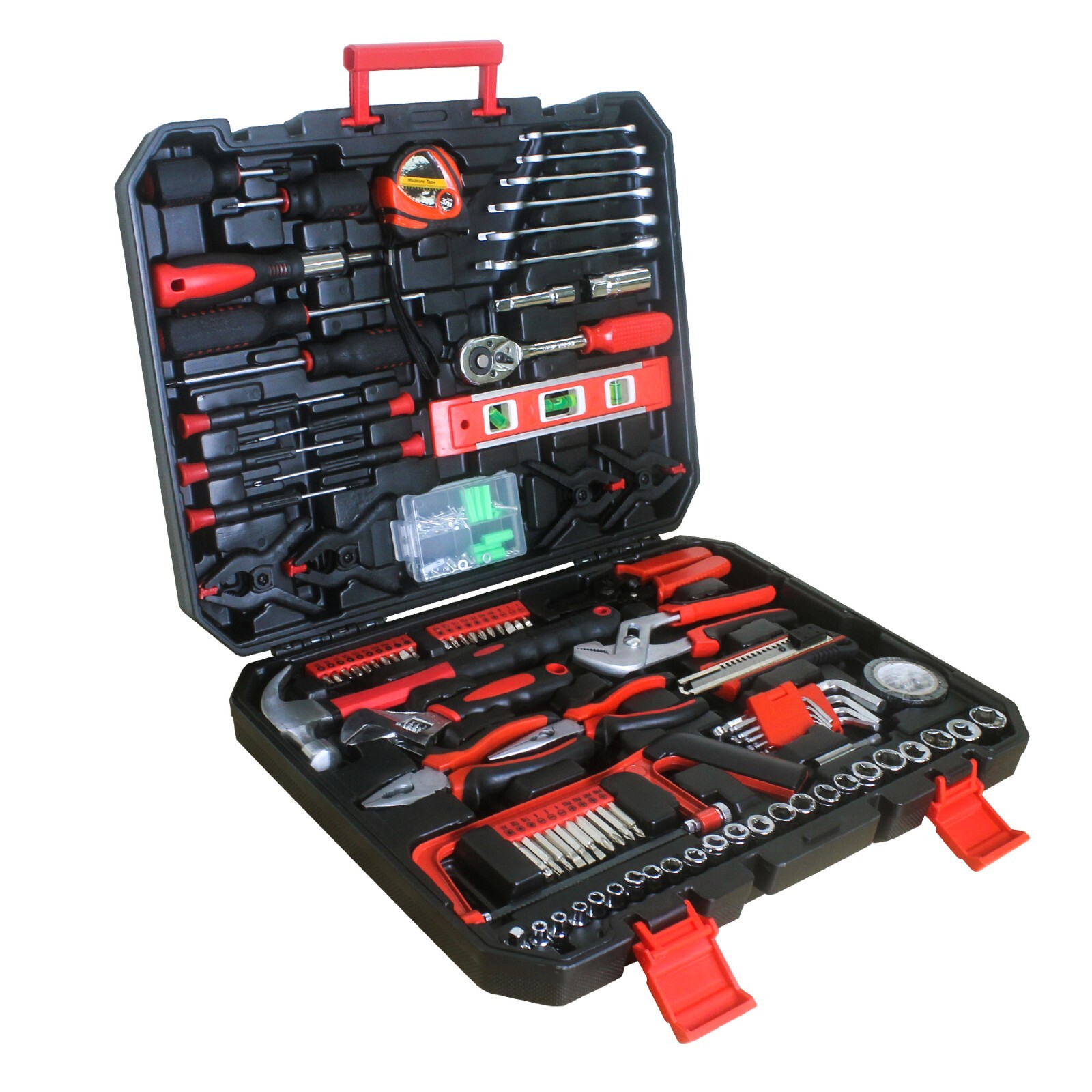 Hand Tool Box Storage Case Tool Set General Household with Toolset 238Pcs Black
