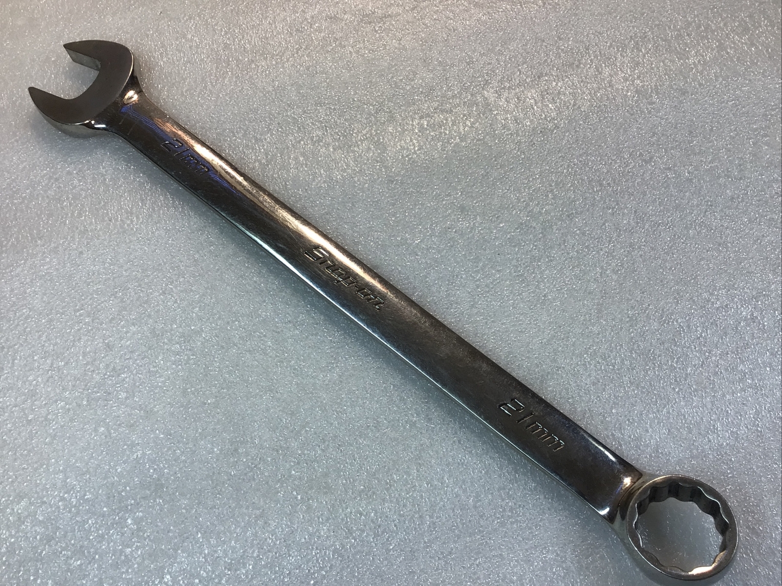 SNAP ON#OEXM210B – 21 mm, Chrome, COMBINATION WRENCH, 12 Pt., Flank Dr.-USA-NICE