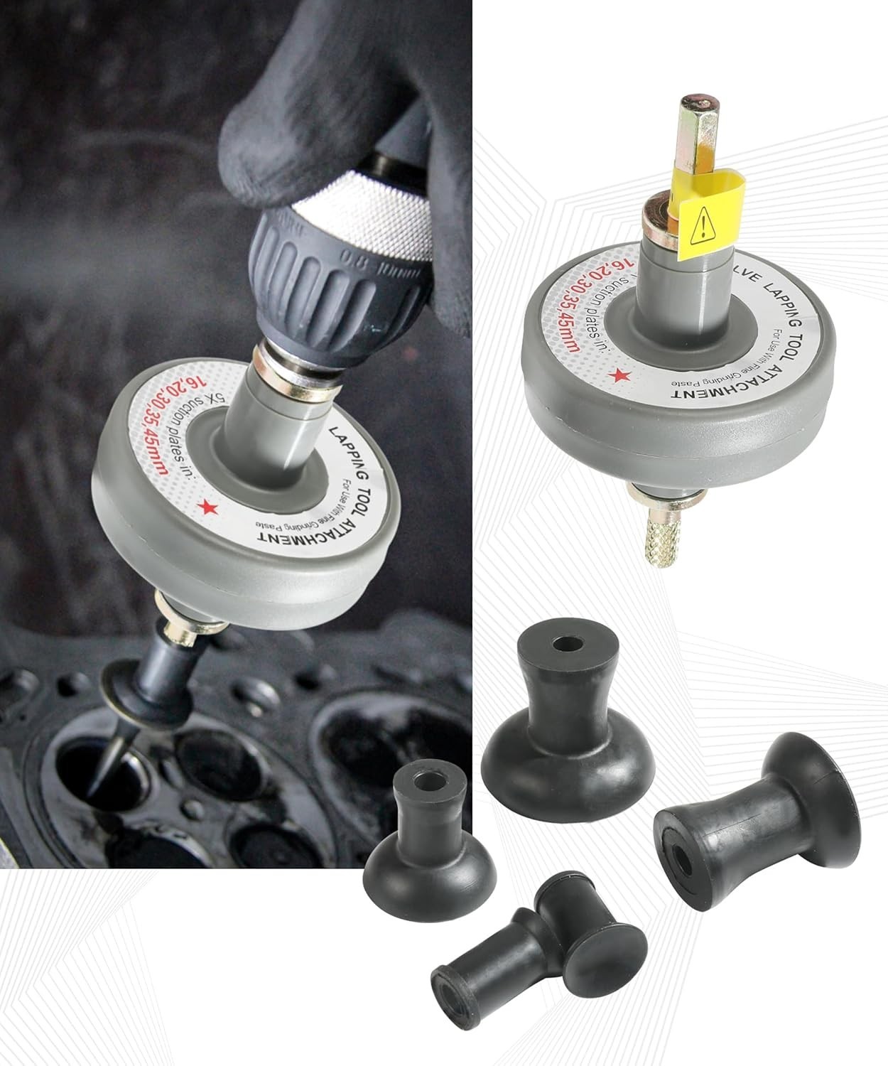 Valve Lapping Tool Kit Valve Lapping Tool & Compound Kit with 5 Suction Plate…