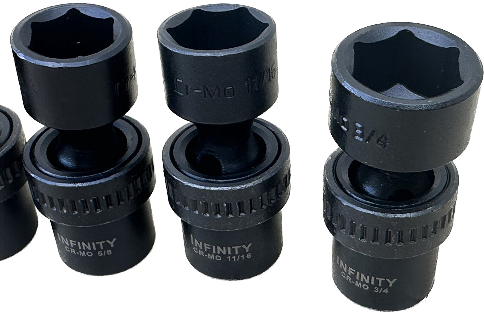 7pc 3/8″Dr. Shallow Universal Joint Swivel Impact Socket Set 3/8″ -3/4″ Cr-MO