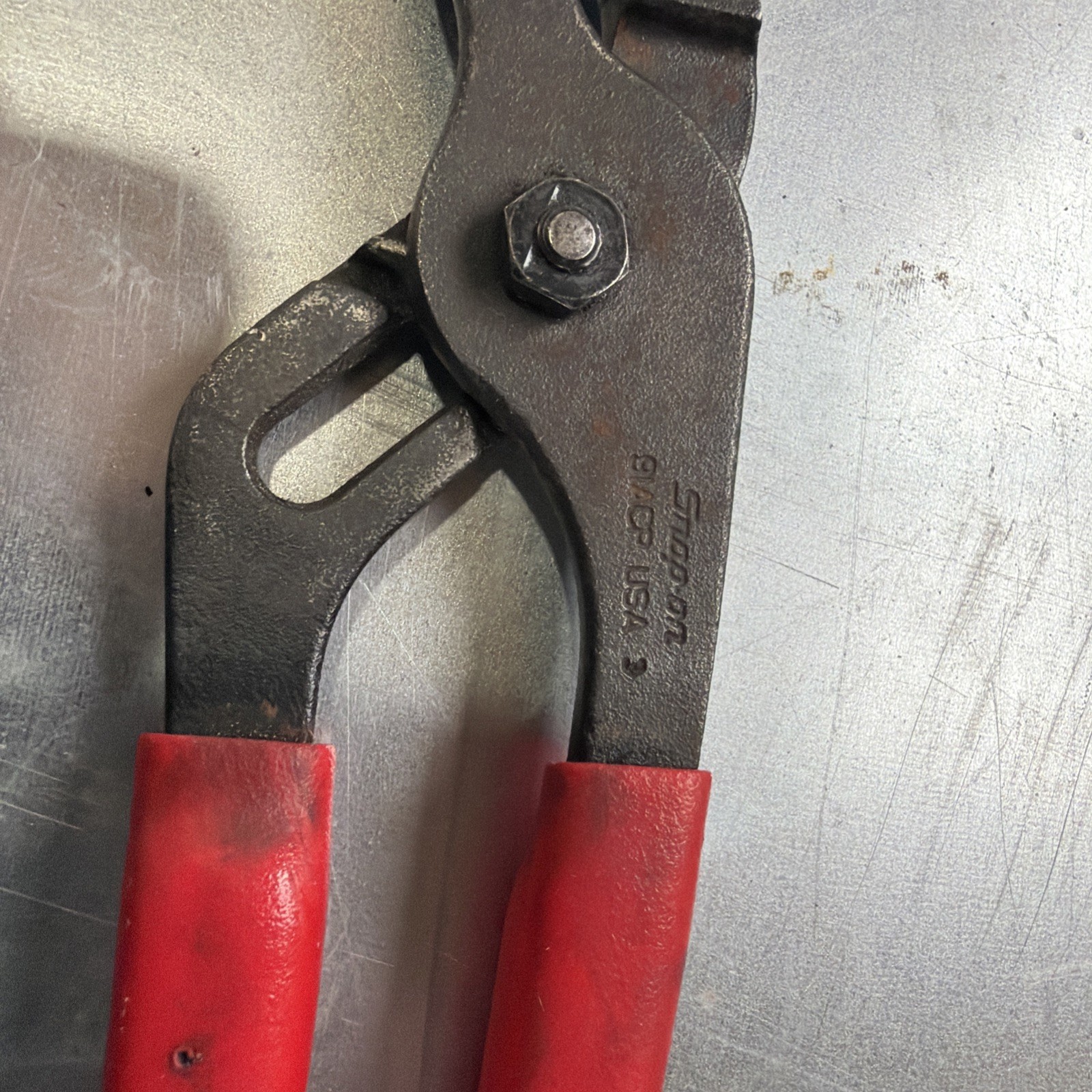 Snap-on | 91ACP | Adjustable Joint Interlocking Channel Pliers Red Handle USA