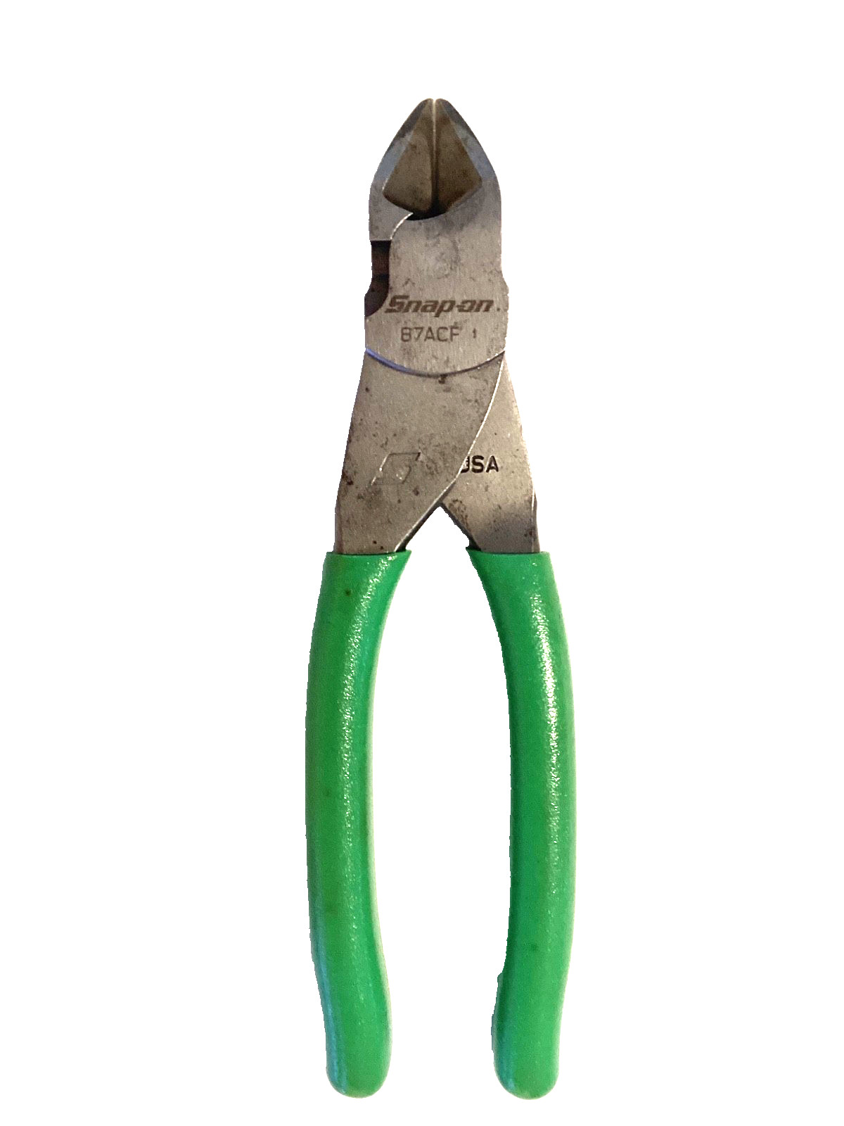 Snap on Tools 7” GREEN Soft Grip Vector Edge Diagonal Cutter Pliers 87ACF NICE