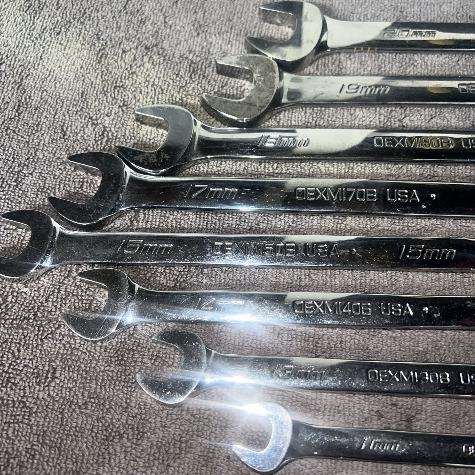 Snap On Tools USA OEXM 9 Pc Metric 10mm to 20mm Combination Wrench Set, 12PT