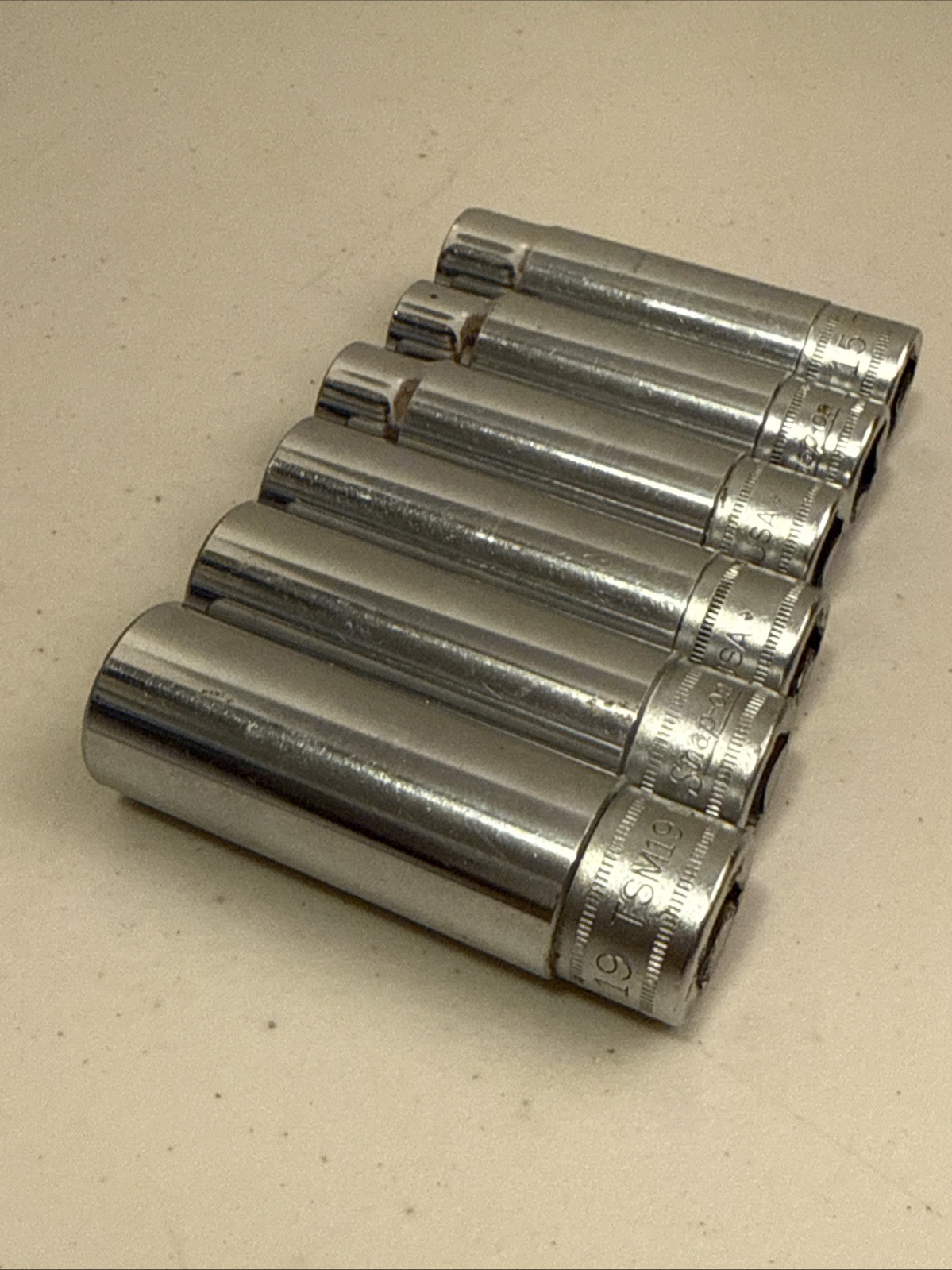 Snap-On Tools ~ 6 pc 1/2″ Dr METRIC 6 Pt Set TSM13 TSM14 TSM15 TSM16 TSM17 TSM19