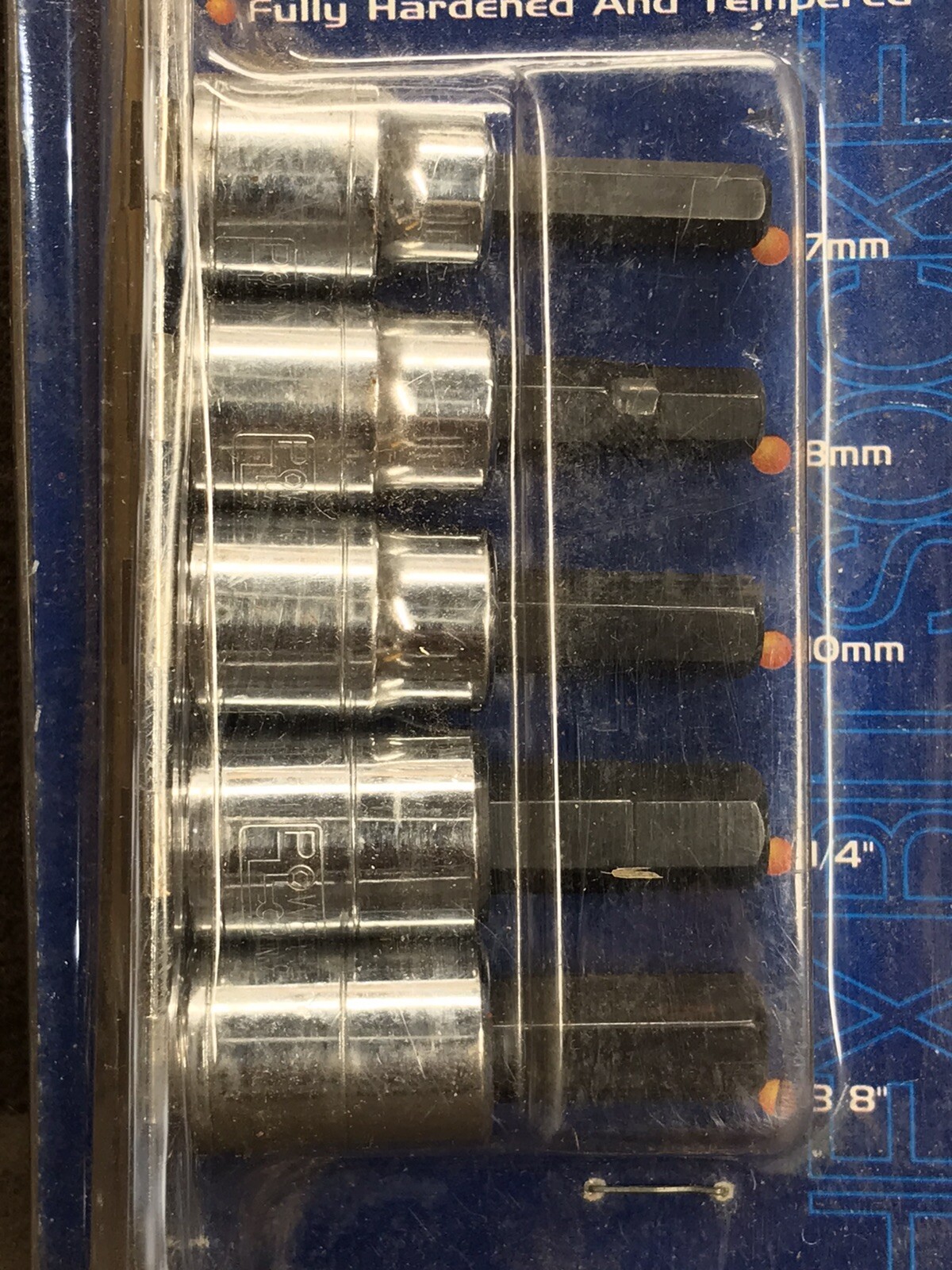 Power ProCraft 5pc Metric/SAE Hex Bit Socket Set 3/8″ Drive New Old Stock