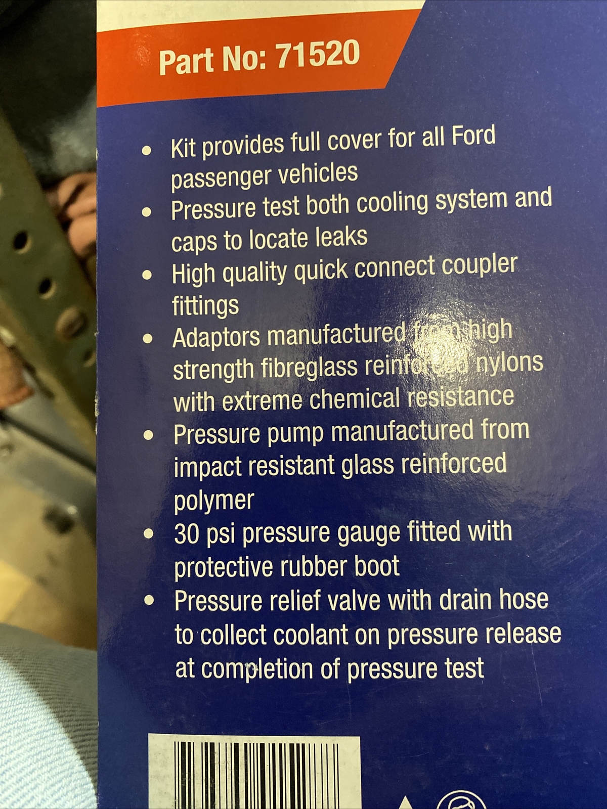 Private Brand, OE Ford Cooling System Pressure Test Kit, Part #PBT71520 – NEW