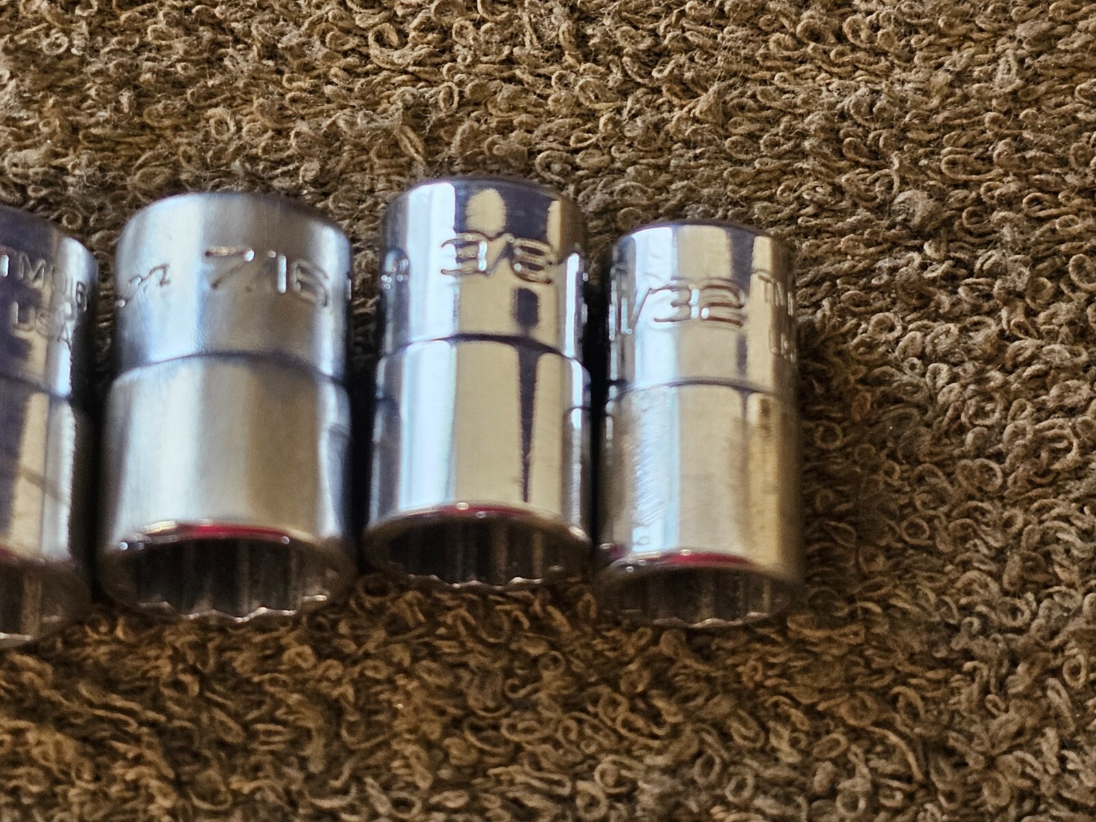10 Snap On Socket 1/4″ Drive TMD SAE 9/16 1/2 7/16 3/8 11/32 5/16 6 12 Point USA