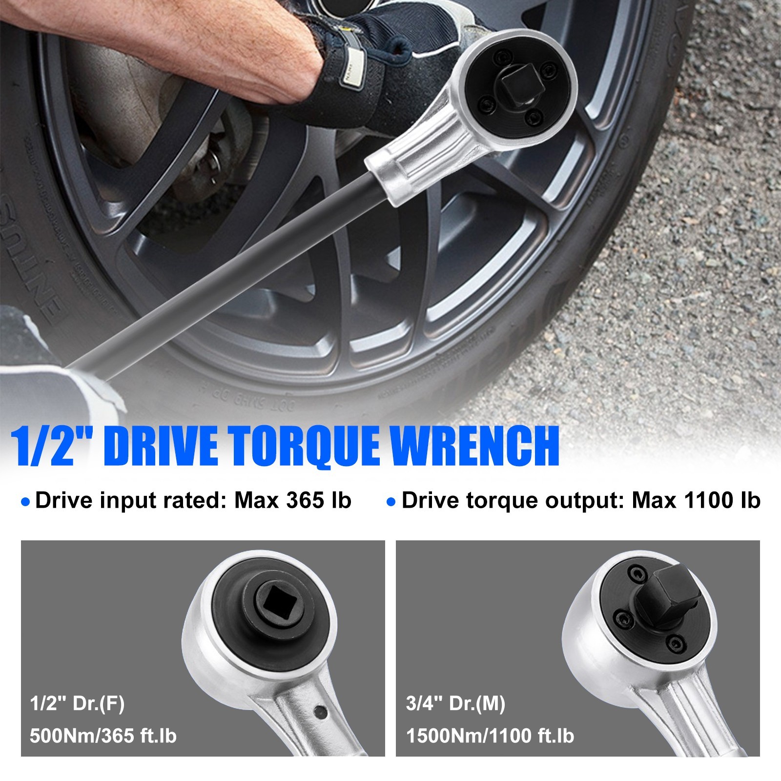 03716B 1/2″ Torque Multiplier Power Wrench 2,200 Foot-Pound Professional Grade