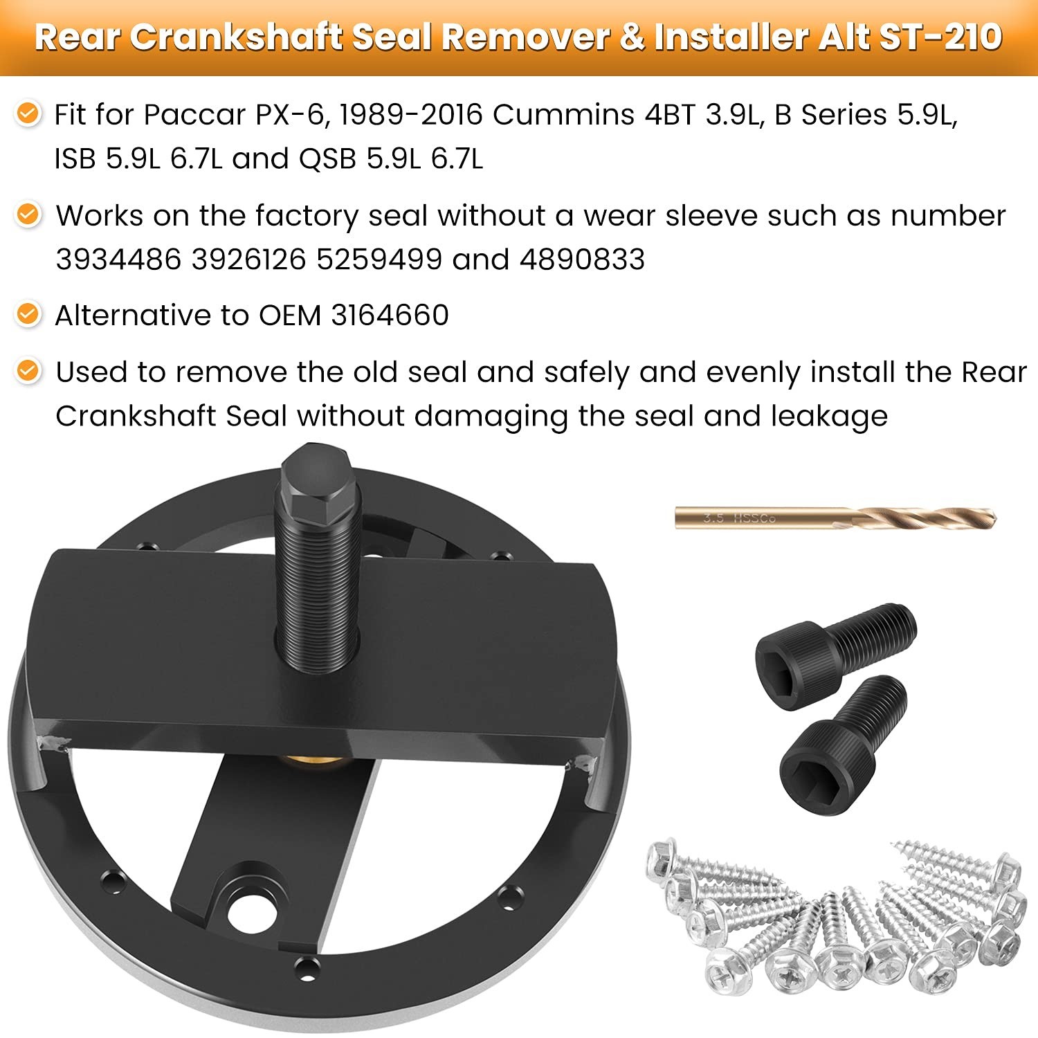 Crankshaft Seal Remover & Installer Tool Set for Cummins 3.9L 5.9L 6.7L 1989-201