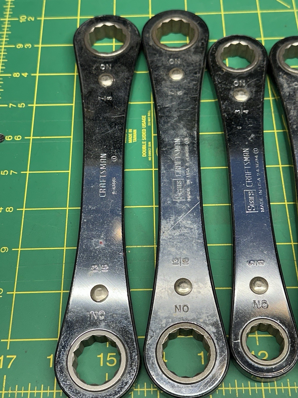 Lot Of 8 VTG Craftsman Double Box End Ratcheting Wrenches Circle «i»