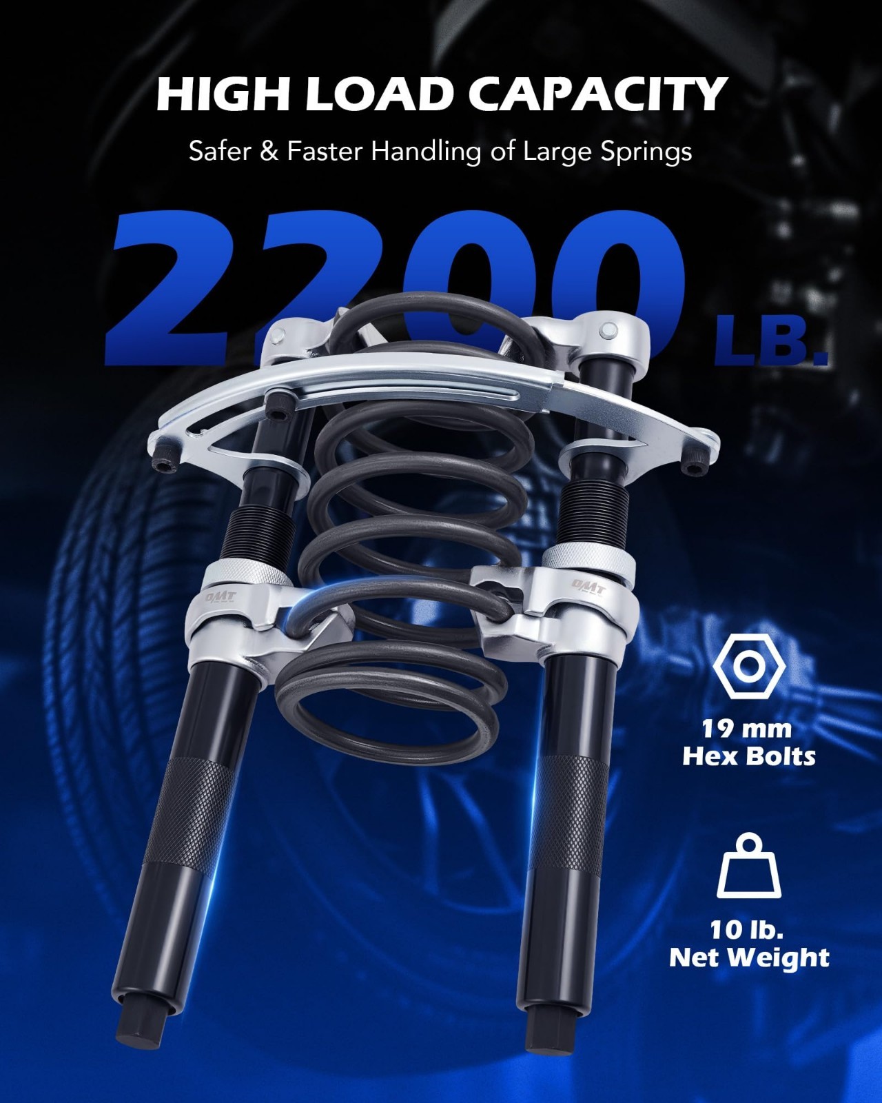 2pc Heavy Duty Coil Spring Compressor Tool Set, 2200lb Strut Tool for Sedan SUV
