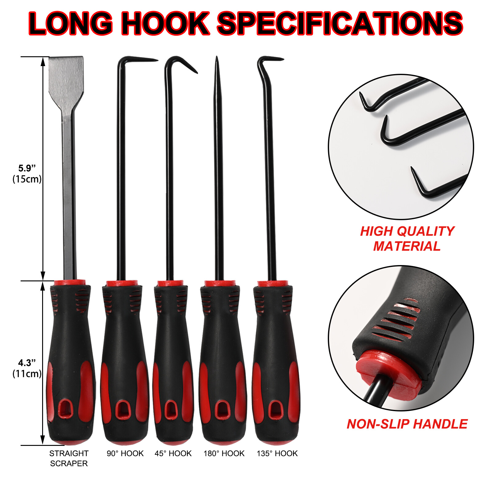 11pcs Hook And Pick Set Car Oring Oil Seal Remover Tool Mechanic Telescoping