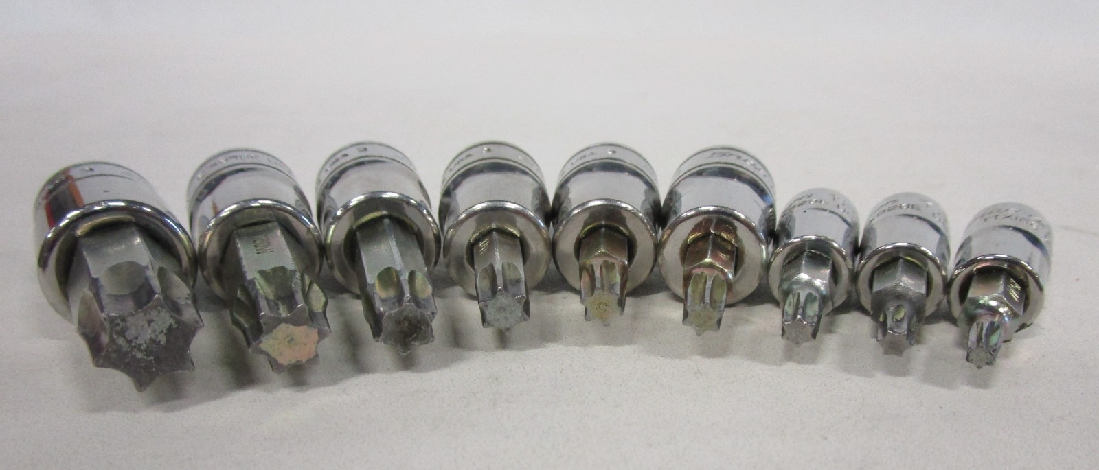 Snap On 9 pc Combination Drive TORX® Bit Heavy-Duty Removal Socket Set 209EFTXBY