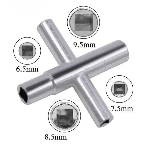 Water Valve Tool 4-in-1 Wrench Multi-size Compatibility Pocket Portable