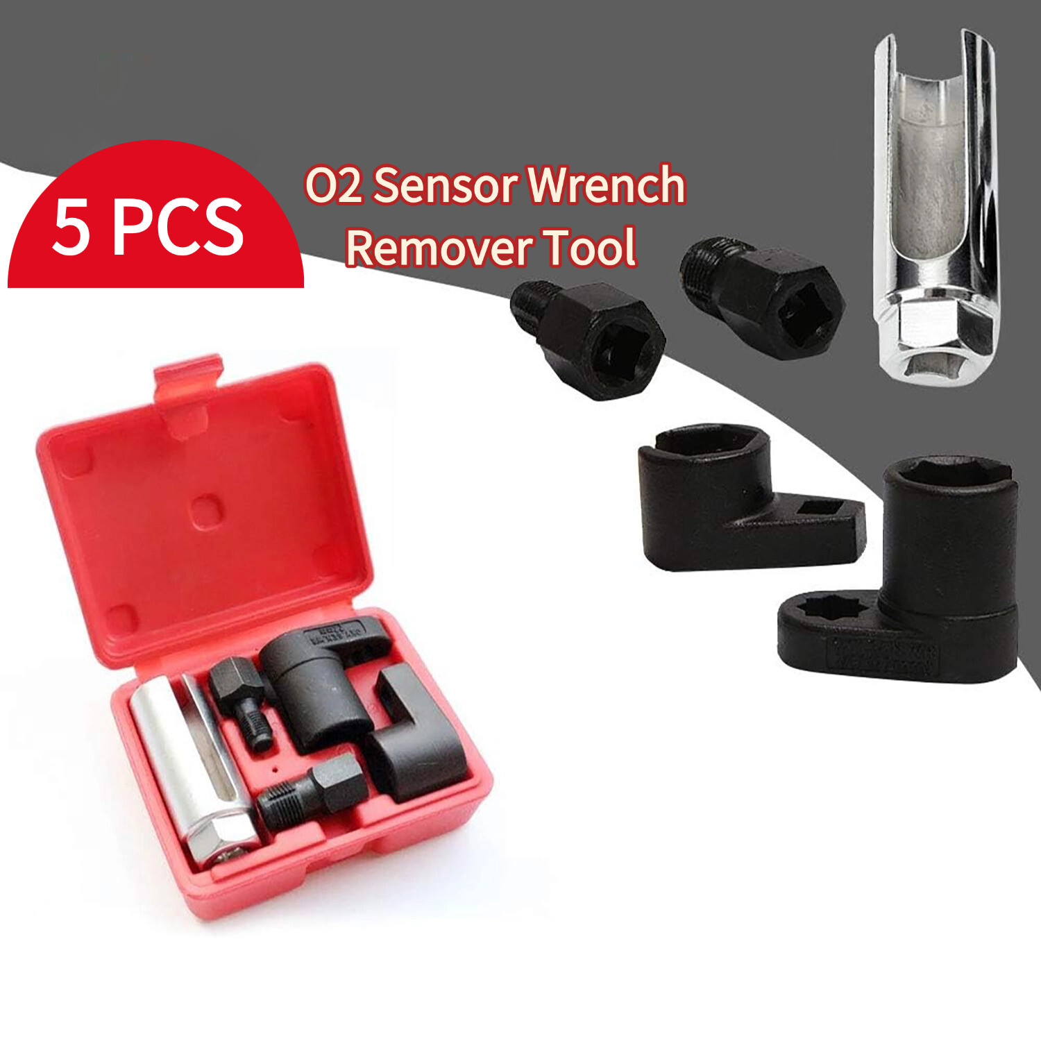 Auto Oxygen Sensor Removers 5PCS Socket Set for O2 Sensors Hex Vacuum Switches