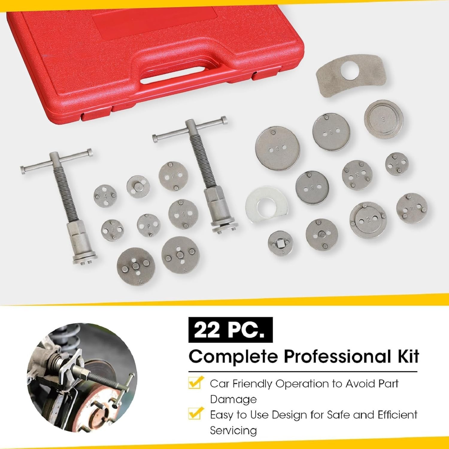 22 PCS Brake Caliper Tool Kit – Universal Compressor Set for Effortless Repairs