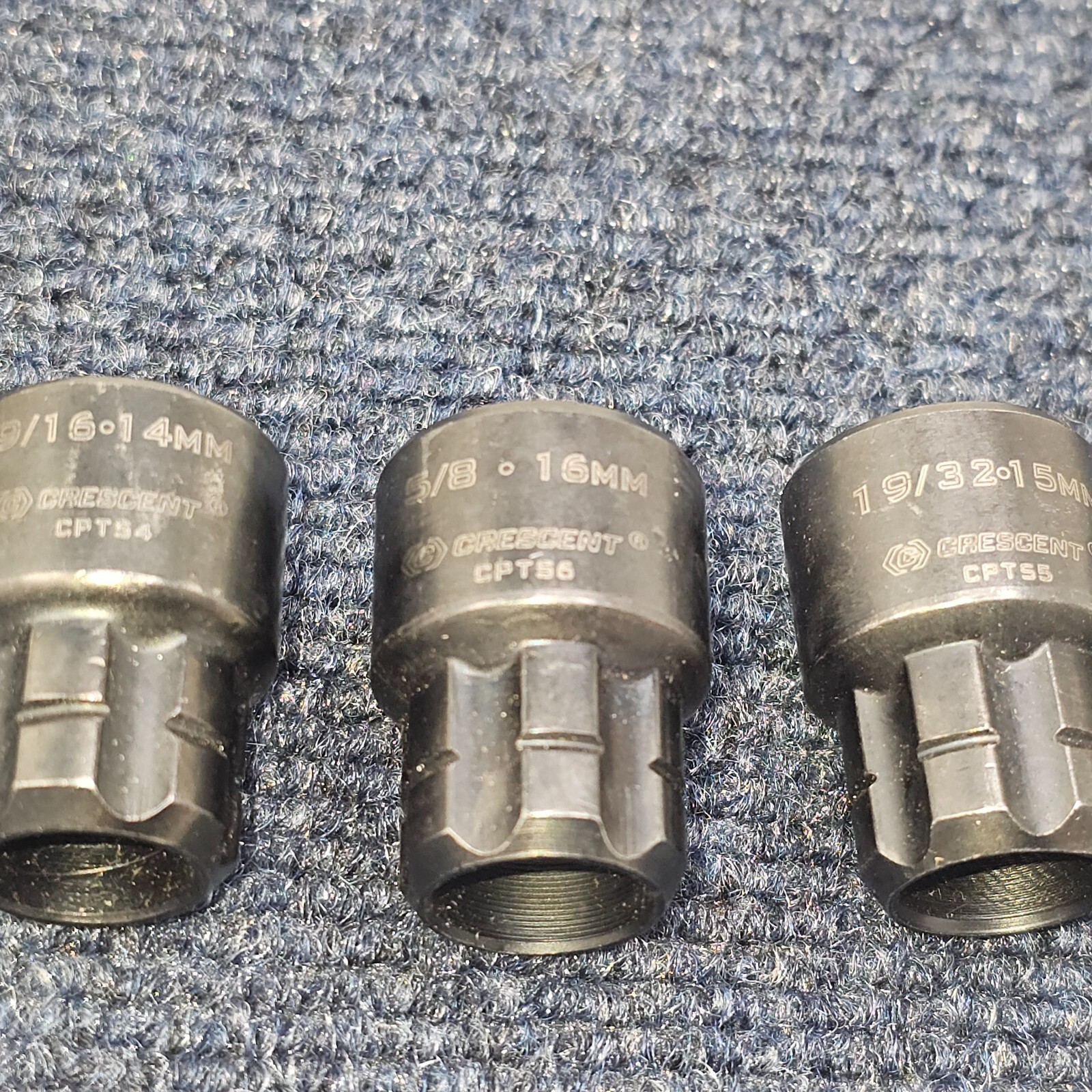 (6 PIECES) Crescent Spline Sockets Sizes 19mm, 18mm, 17mm, 16mm, 15mm, 14mm