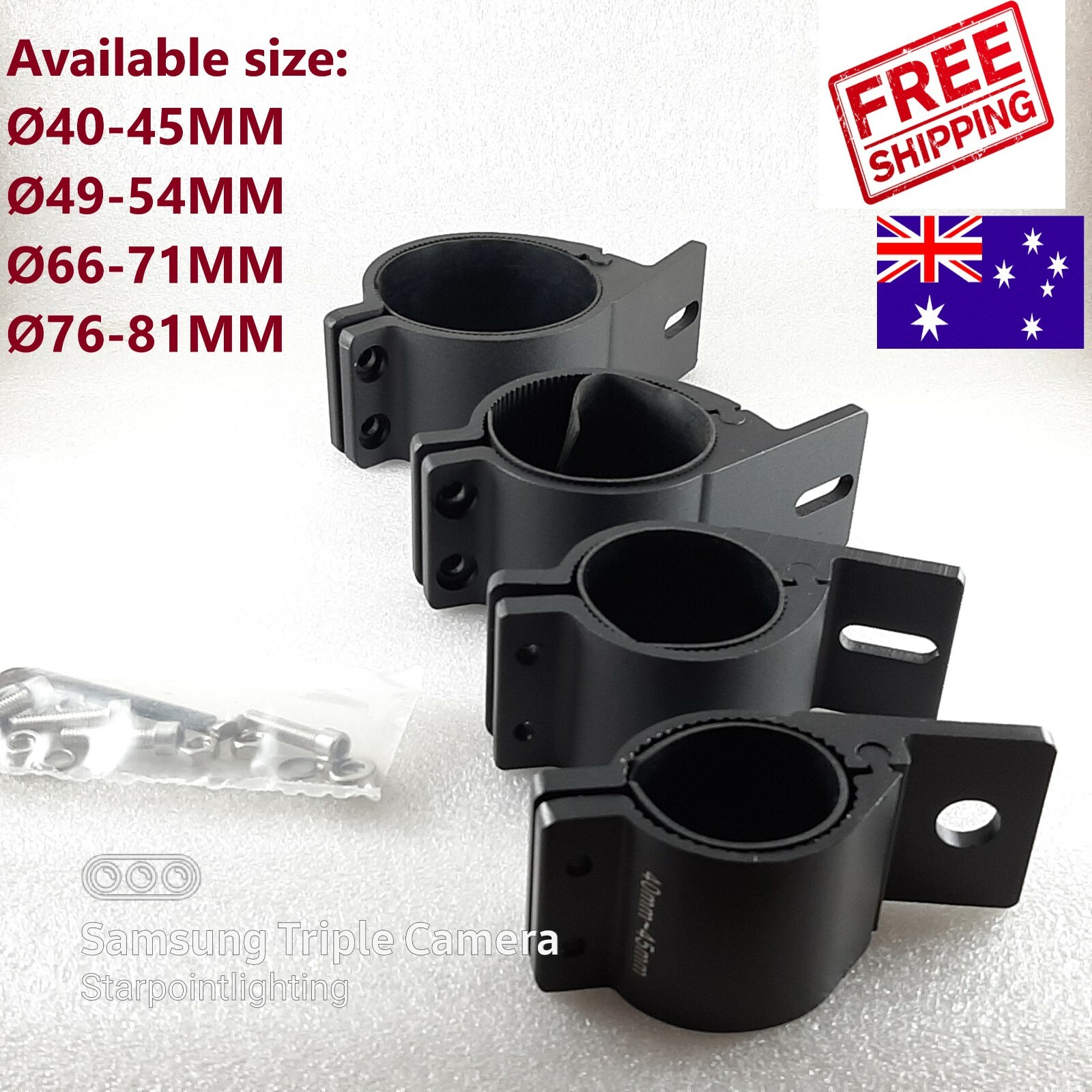 Pair 1.8 – 3 inch Bull Bar Mounting Clamps Mounting Brackets for LED Light Bar