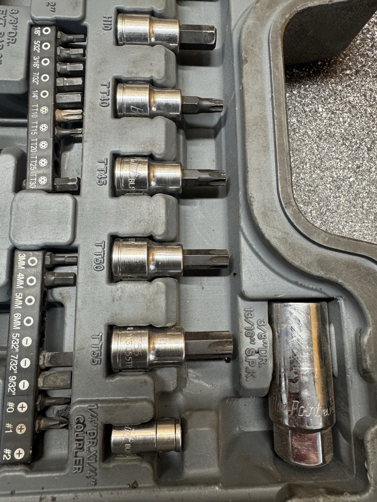 Blue-Point BLPGSSC155 155pc Combination Drive SAE/Metric Socket Set (Missing 8)