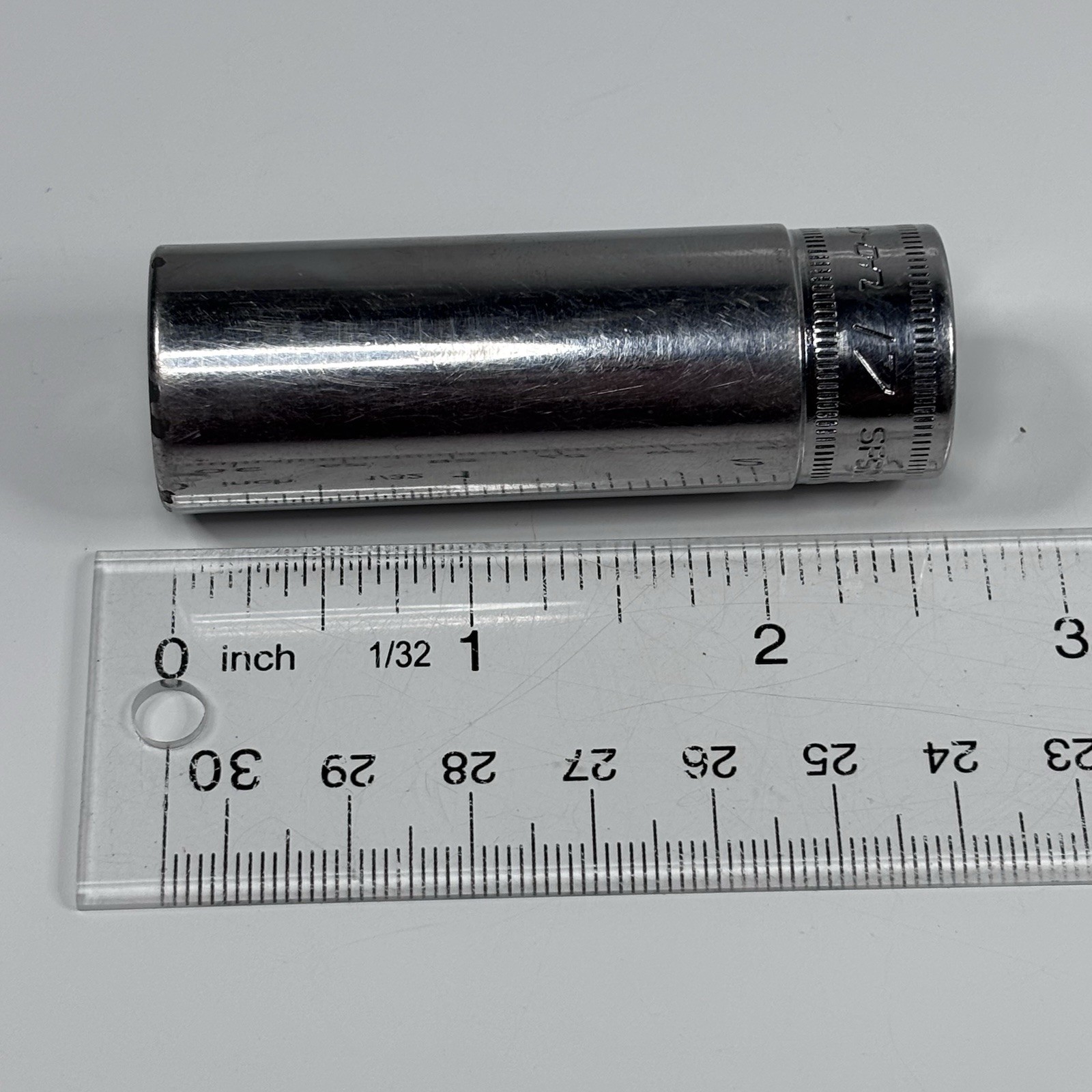 Snap On Tools SFSM17 3/8 Dr 6Pt Metric 17mm Flank Dr Deep Chrome Socket USA 2004