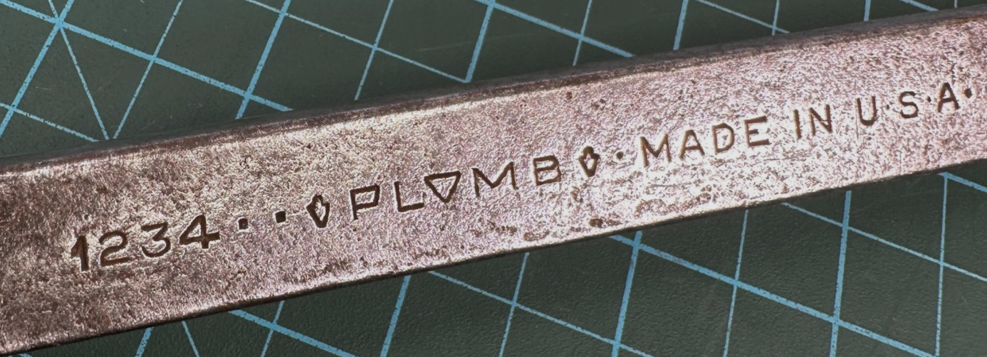 VTG Plomb 1 1/16 Pebble Combination Wrench 1234 USA Plvmb 12pt Open Box End