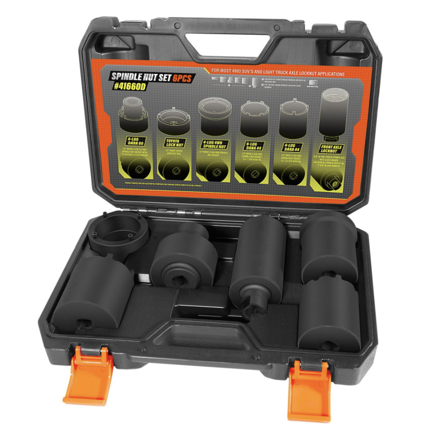 For Ford 41660D 6 Pack Spindle Nut Socket Set For Dana 44 50 80, F-series Trucks