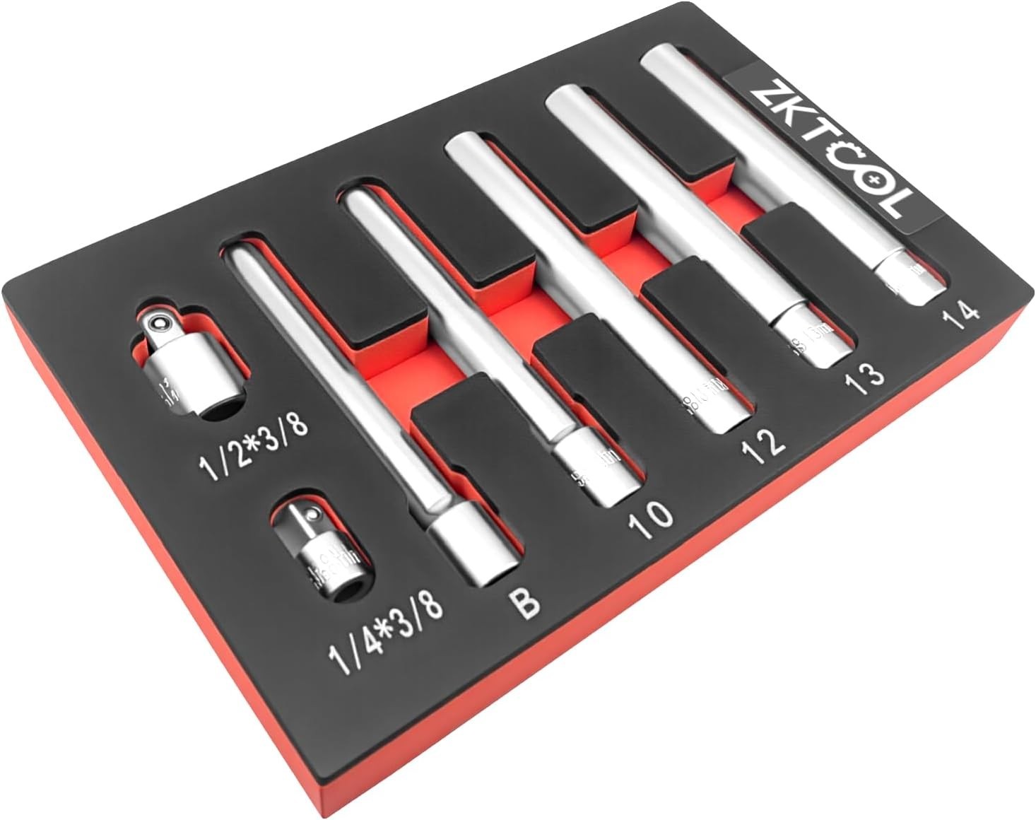 ZKTOOL 7PC 3/8-Inch Drive Deep Metric Socket Set, 8-14MM Extra Long Deep 120M…
