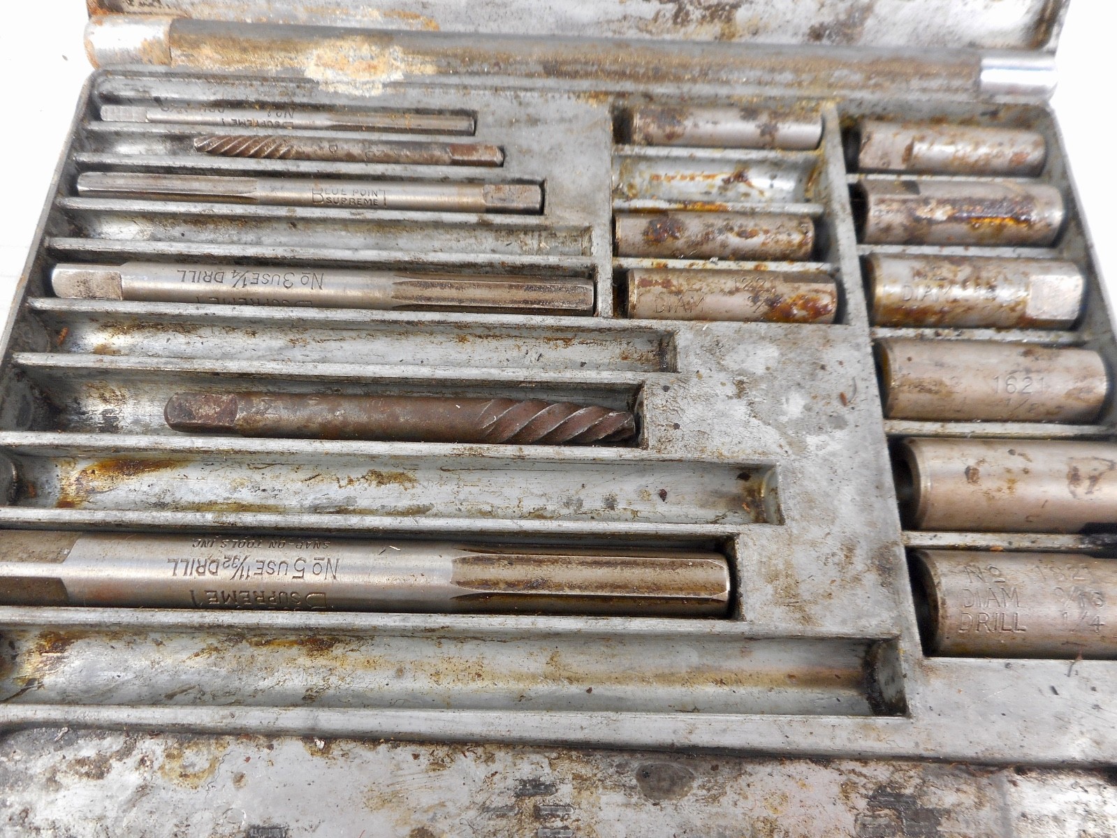 Vintage Blue-Point Supreme Snap-on Screw Extractor Set No.1020 INCOMPLETE