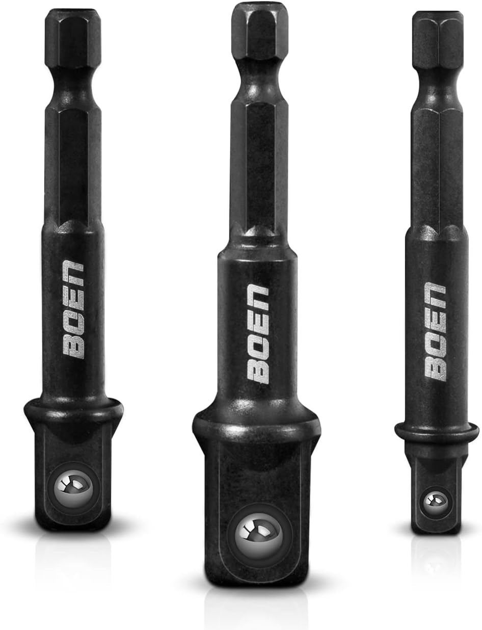 Chrome Vanadium Socket Adapter Set – 3-Piece with Black Phosphate Finish