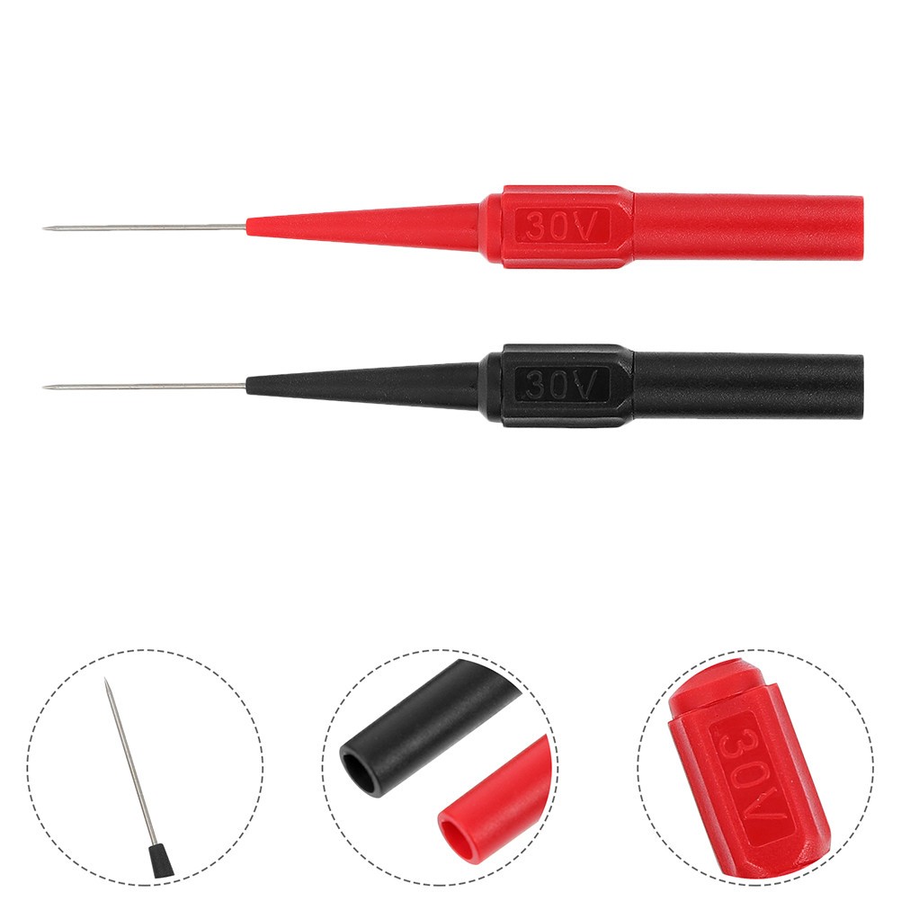 2 Pcs Stainless Steel Insect Pins Back Probe Kit Automotive Test Leads Light