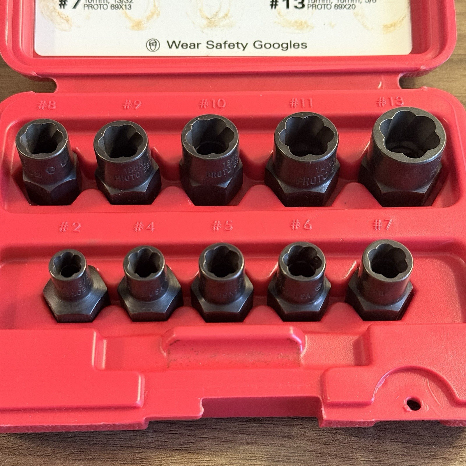 PROTO Extractor Set 1/4-5/8 & 7-16mm Nuts And Bolts 10pcs J69X00