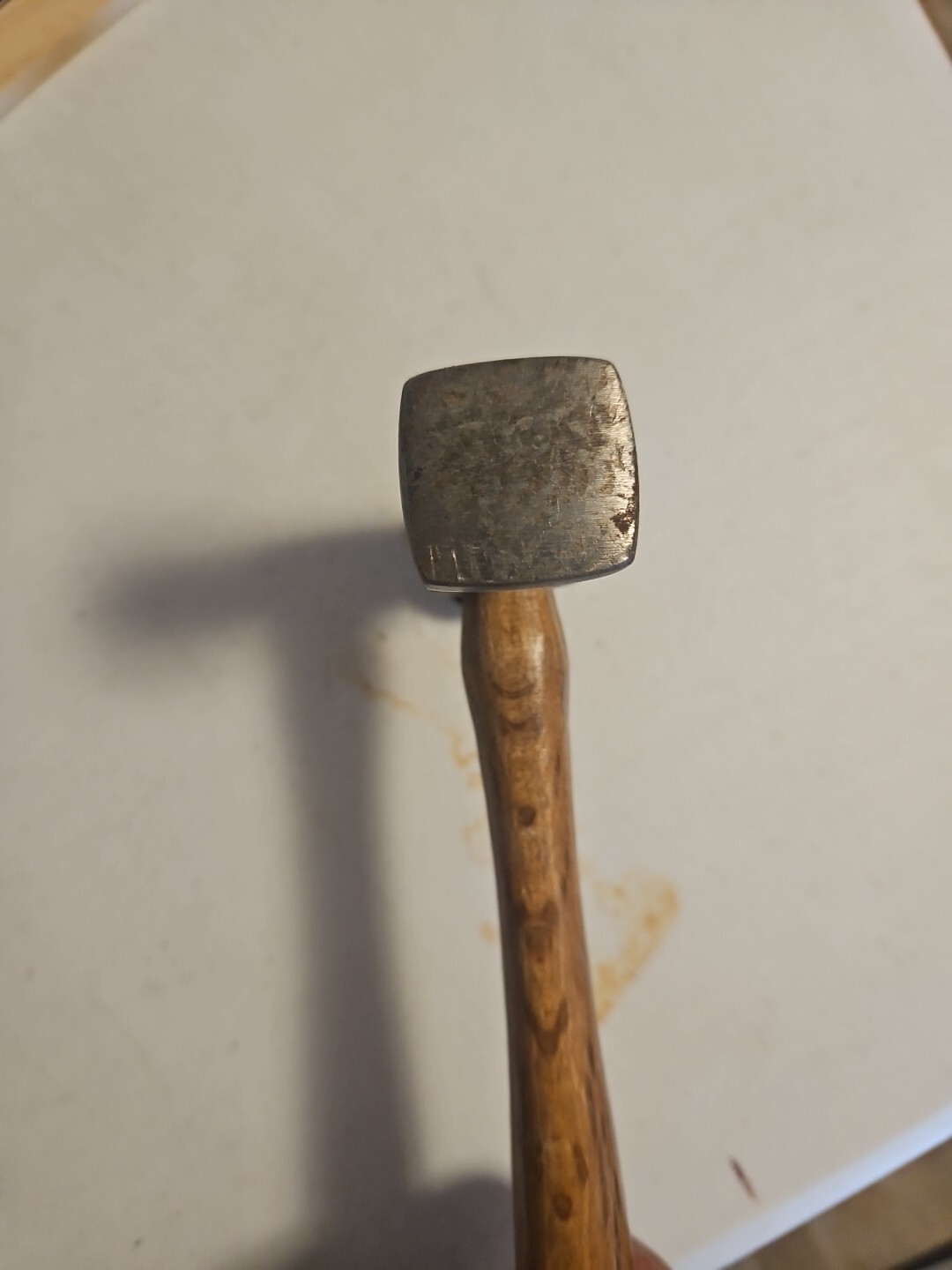 Vintage Auto Body Hammer Wood Handle Both Square And Round Heads