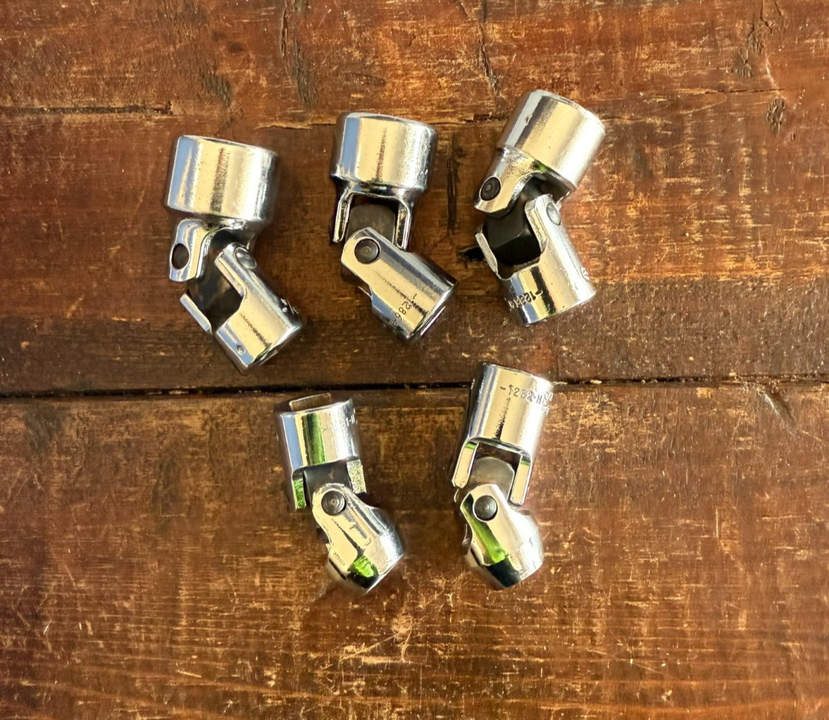 5 Vintage PROTO Challenger swivel universal joint sockets 3/8 drive 6 point USA