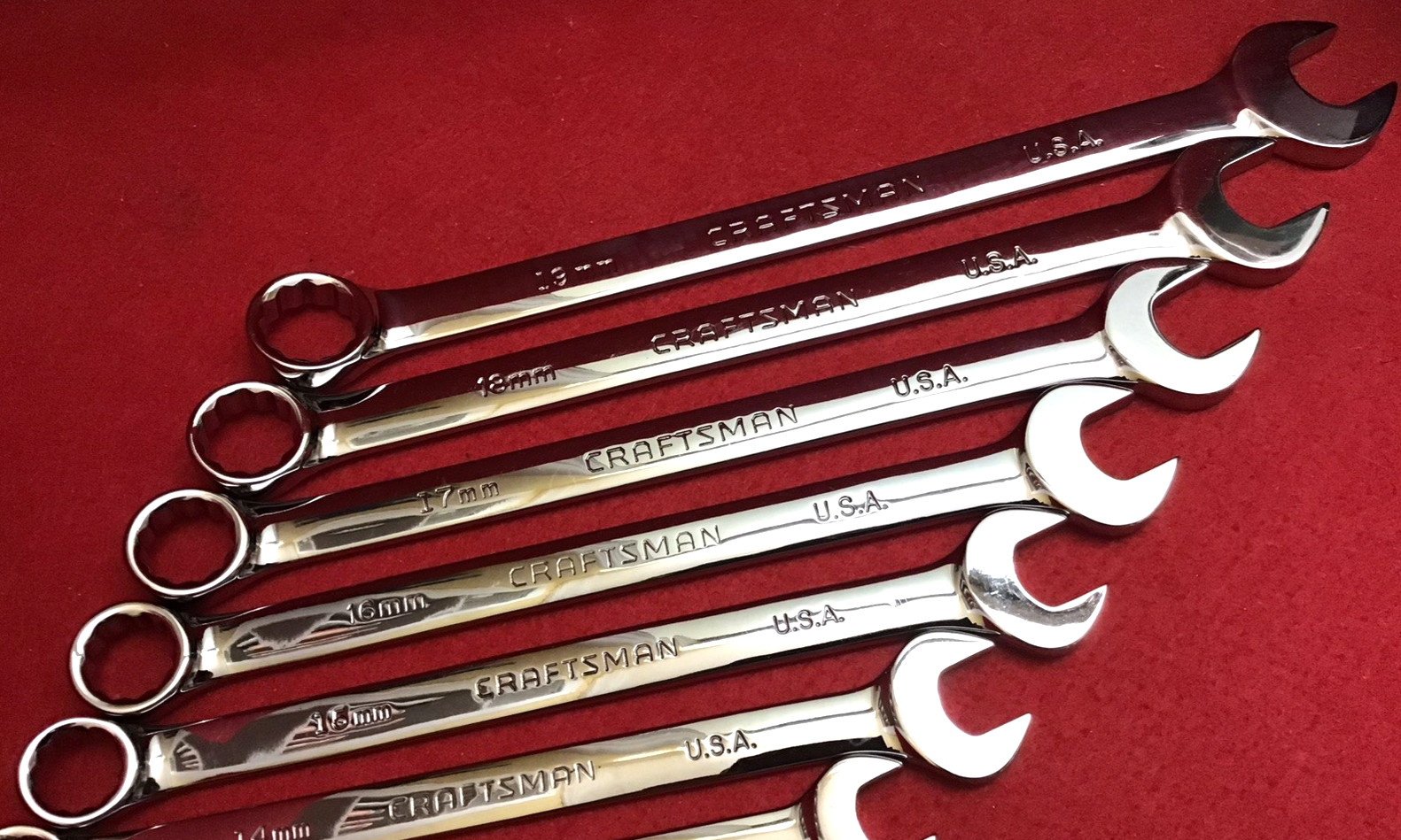 NEW CRAFTSMAN PROFESIONAL 13 PIECE COMBINATION WRENCH SET 12PT METRIC 7mm – 19mm