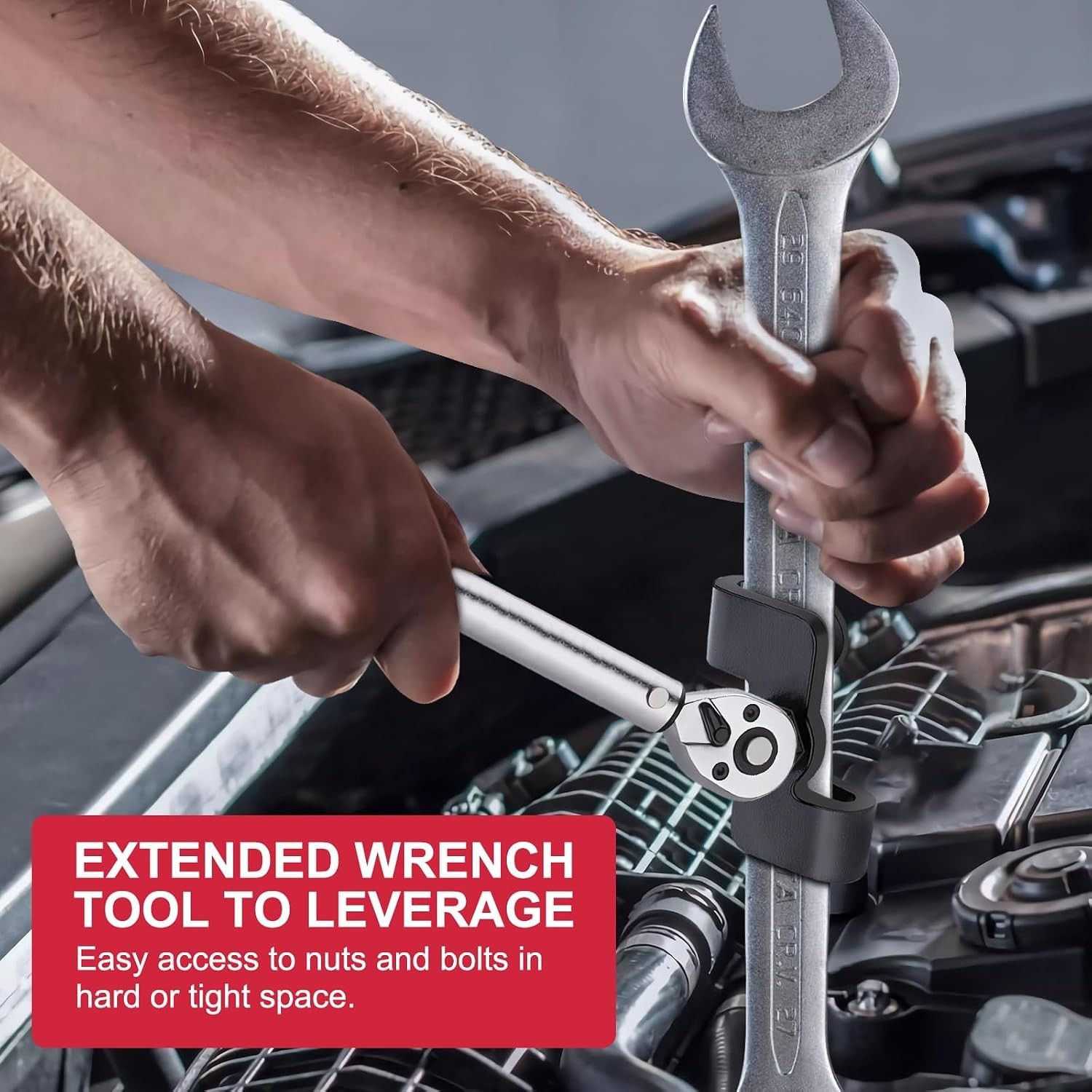 Universal Wrench Extender Breaker Bar and Offset Extension Wrench Adapters, W…
