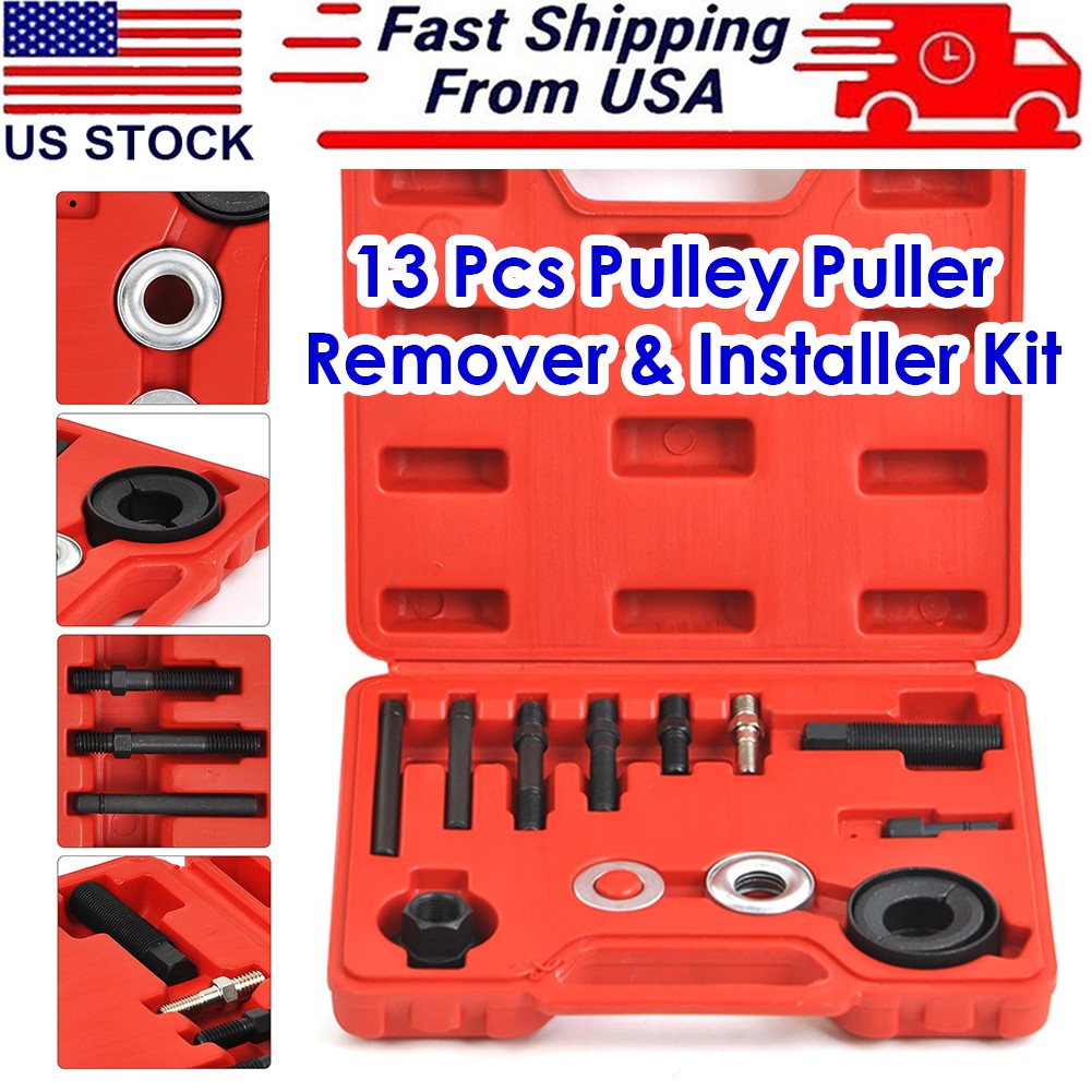 Pulley Puller and Installer Power Steering Pump Remover Alternator – 13 PCS Kit