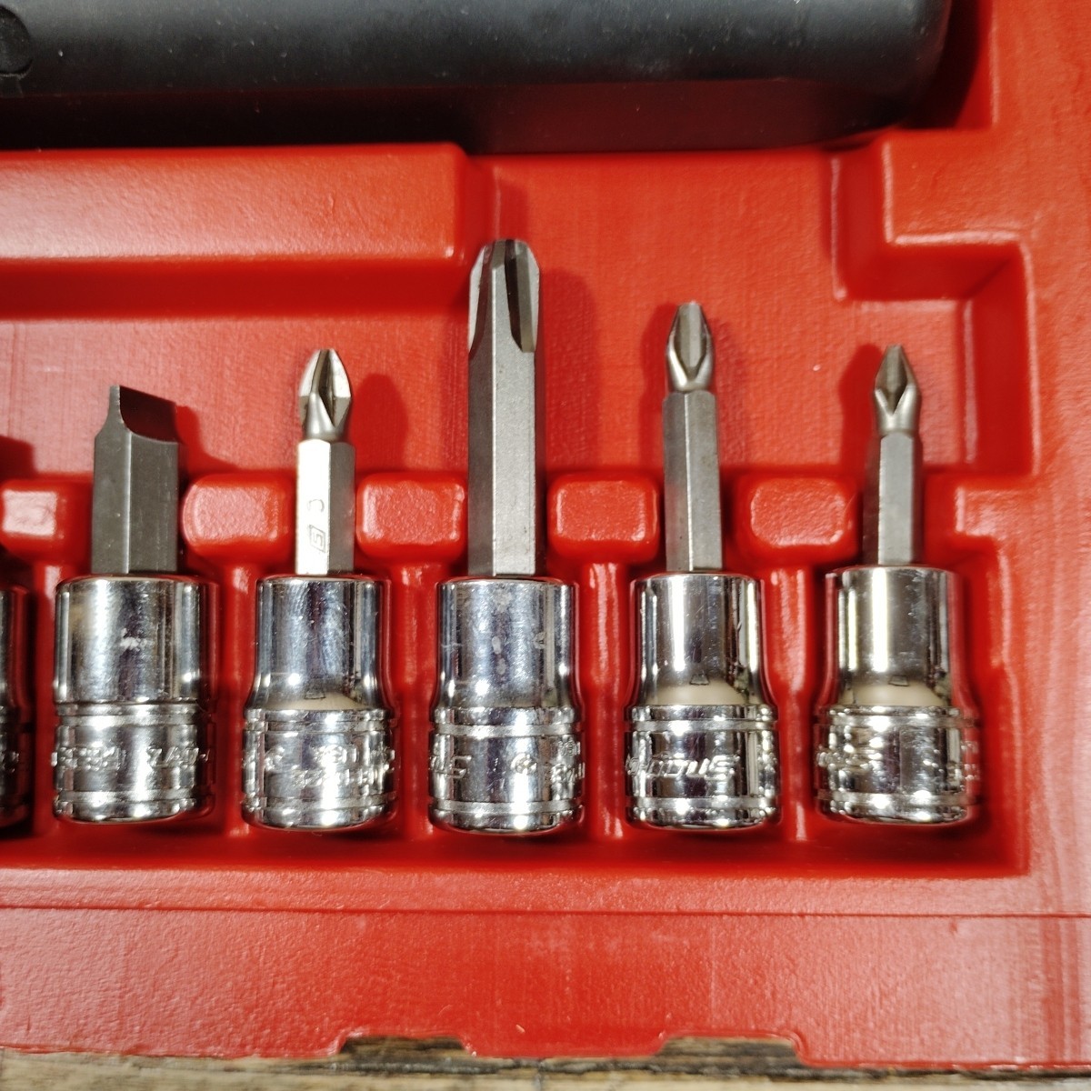 Snap On 208EPIT 8 pc 3/8” Impact Driver Set Red Case Tools