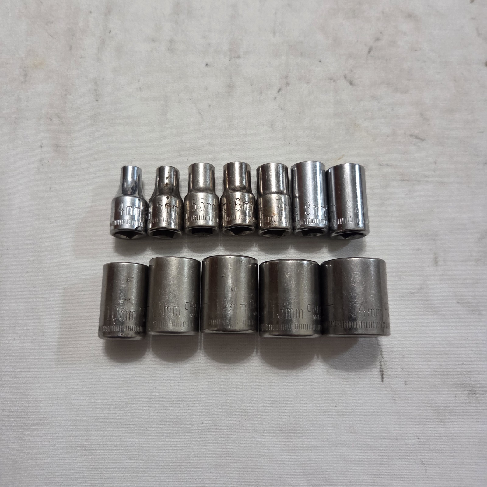 Craftsman 11pc Metric 4mm-14mm 6Pt Shallow Socket Set 1/4″ Dr G,G1,G2 Series USA